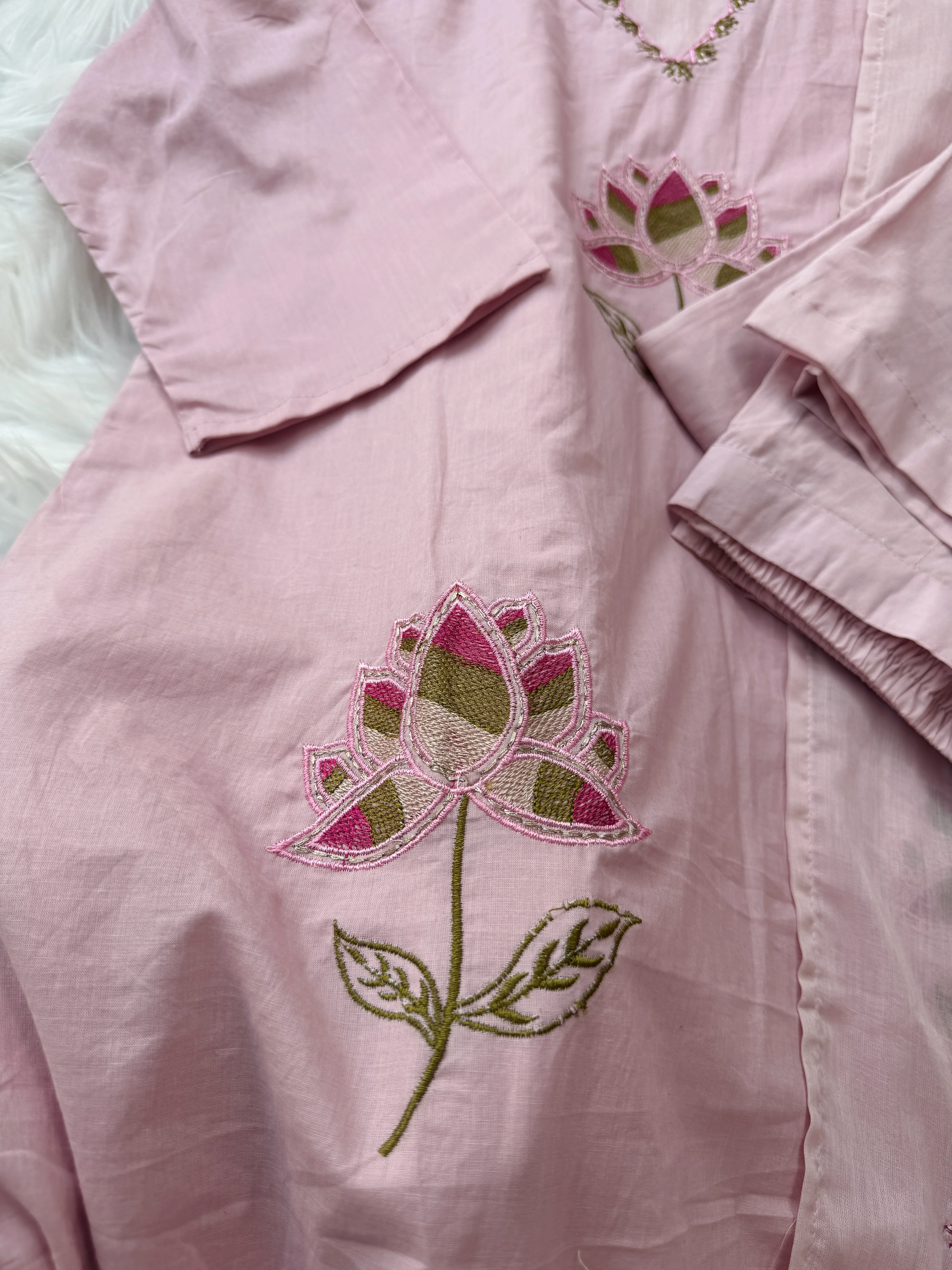 ✨ Pure Cotton Embroidered Kurti Set ✨ - Image 3