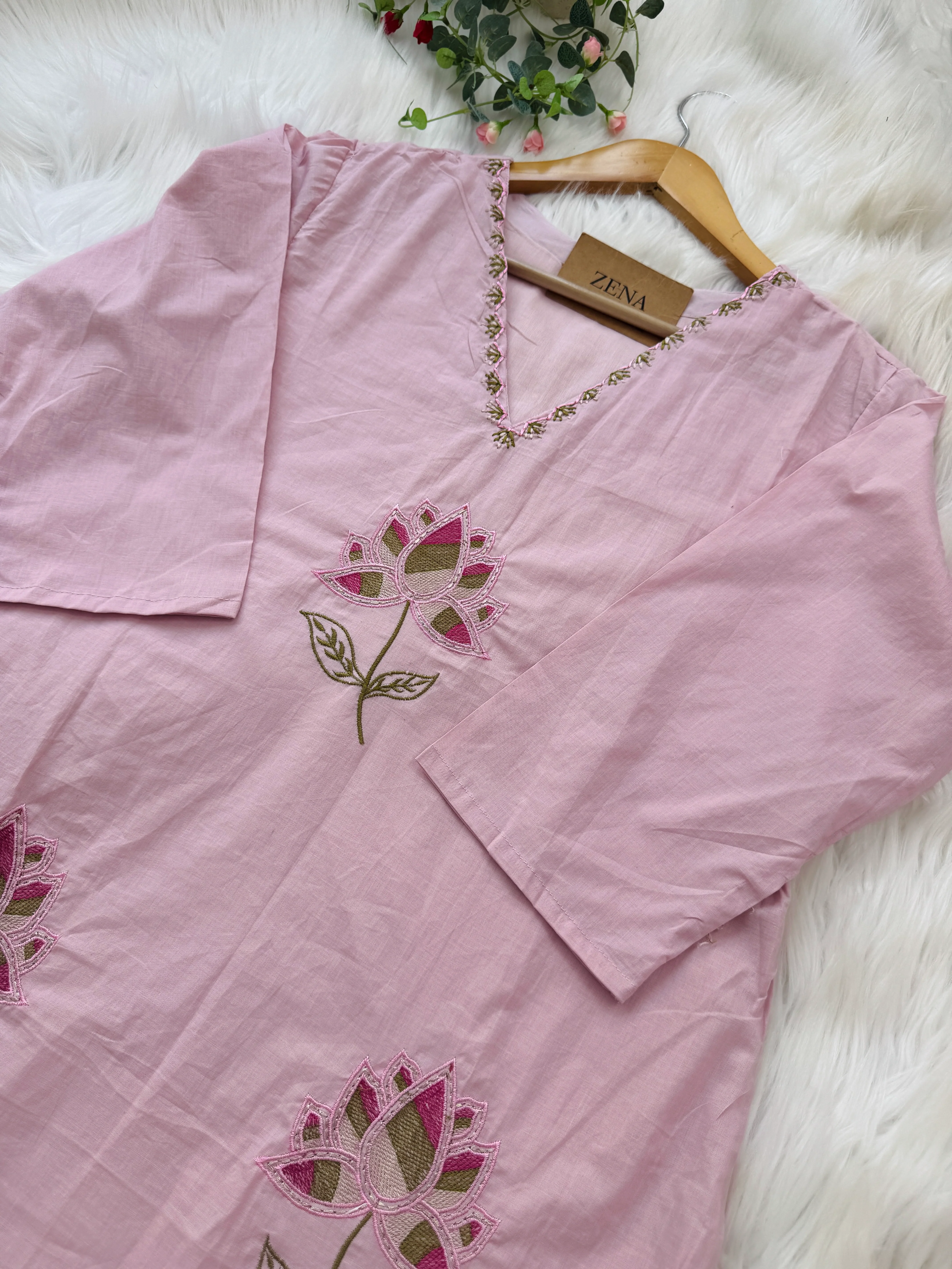 ✨ Pure Cotton Embroidered Kurti Set ✨ - Image 4