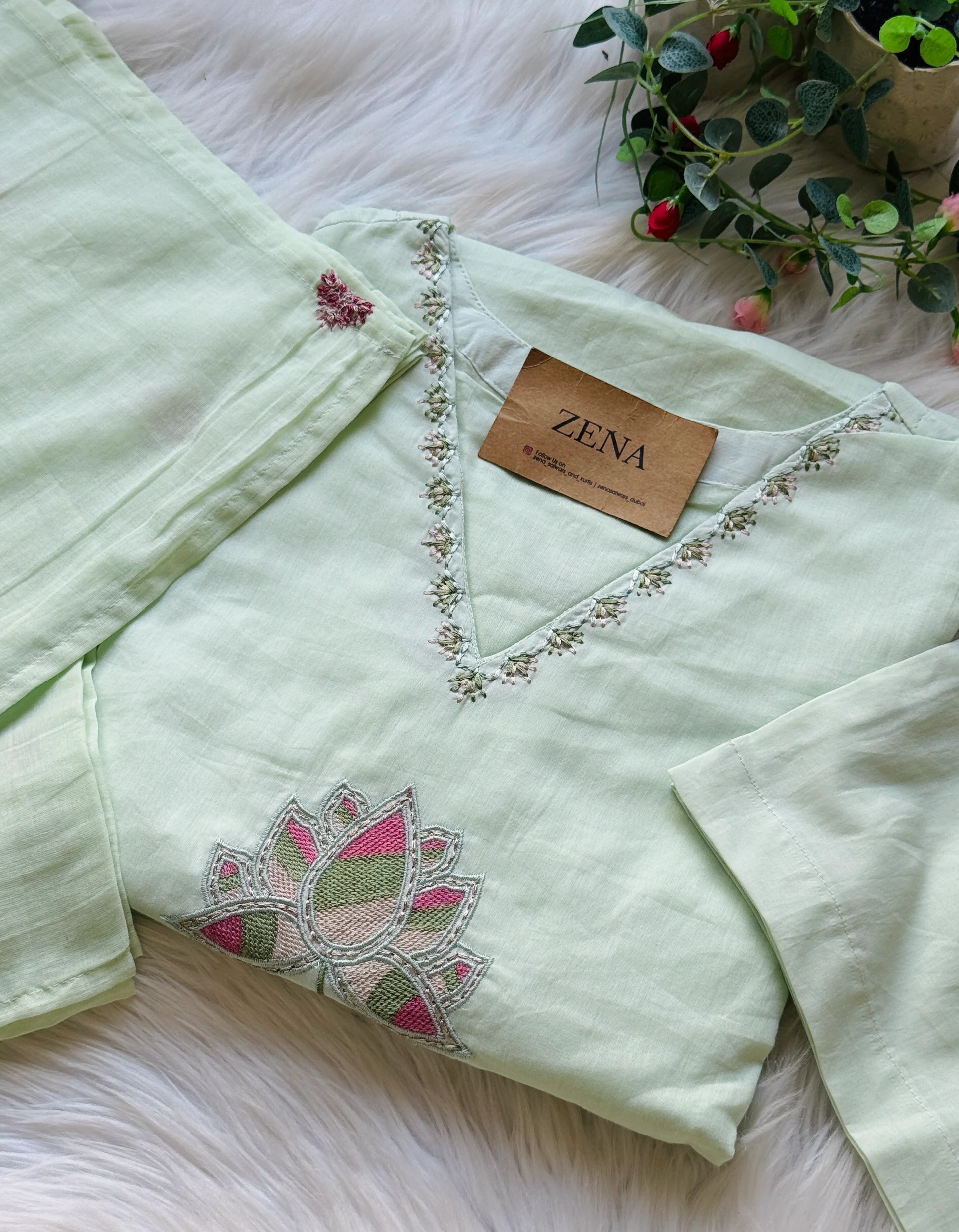 ✨ Pure Cotton Embroidered Kurti Set ✨ - Image 5