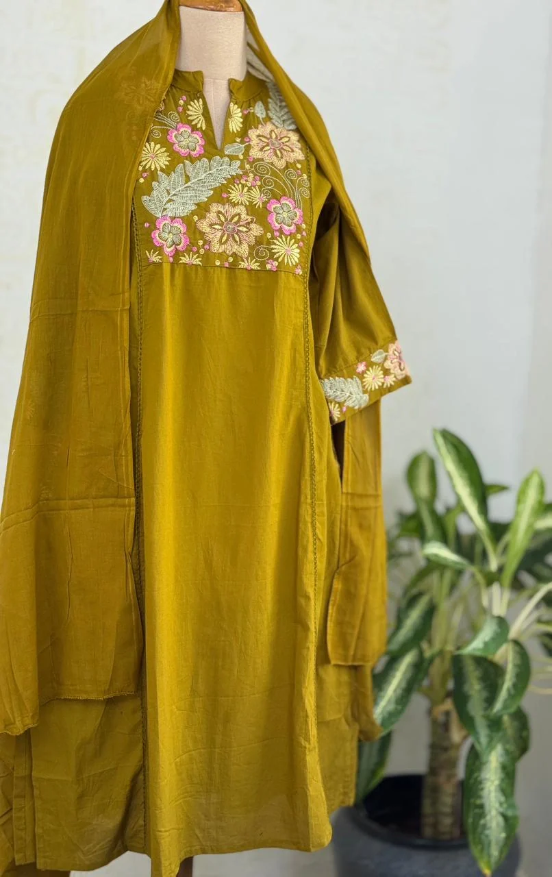 ✨ Pure Cotton Embroidered Kurti Set ✨ - Image 2