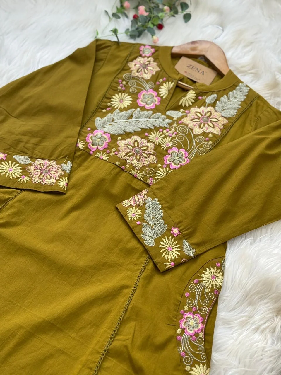 ✨ Pure Cotton Embroidered Kurti Set ✨ - Image 4