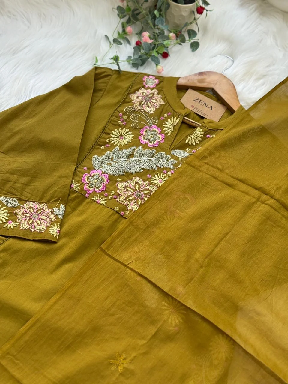 ✨ Pure Cotton Embroidered Kurti Set ✨ - Image 6