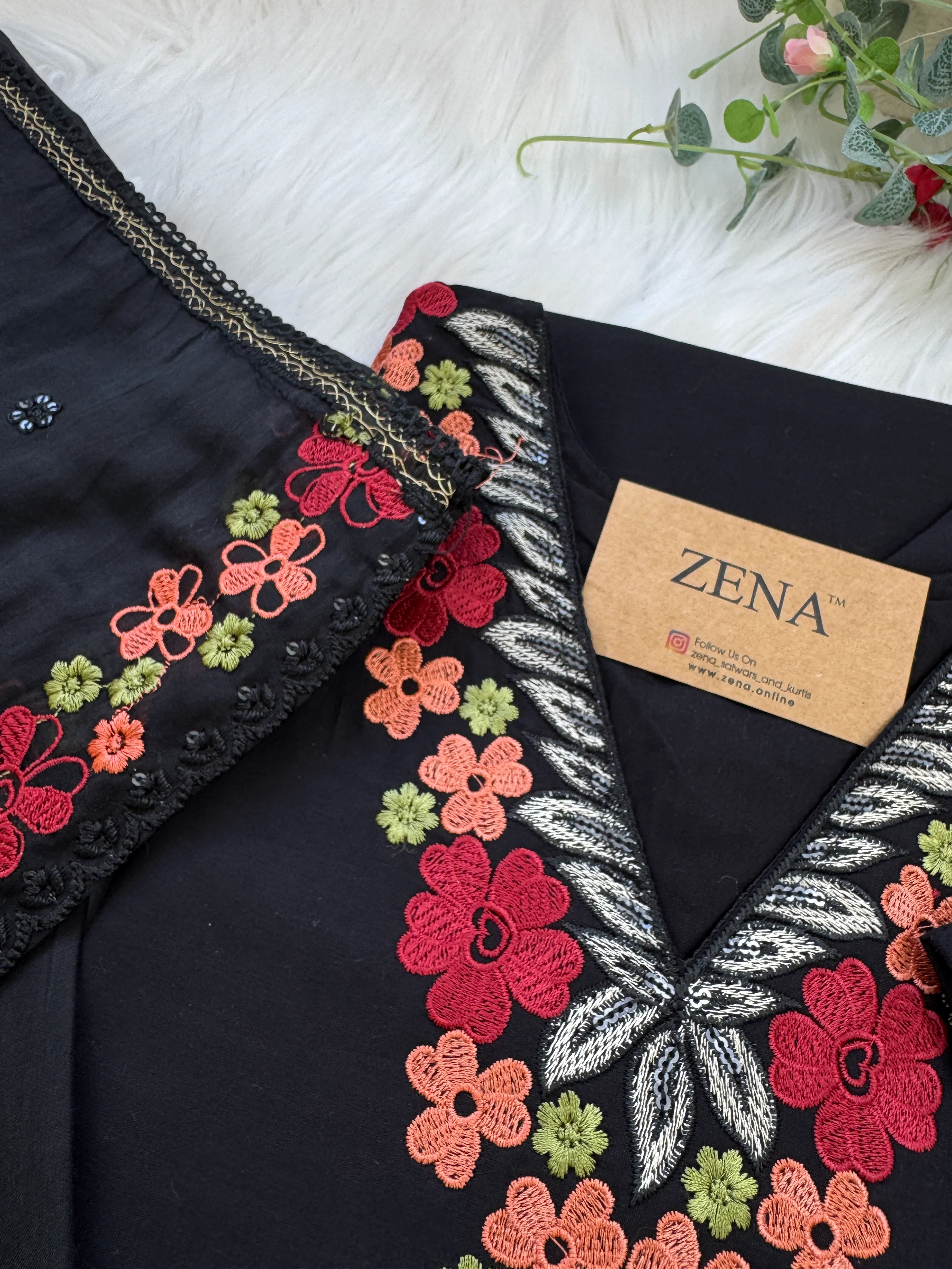 ✨ Pure Cotton Embroidered Kurti Set ✨ - Image 3