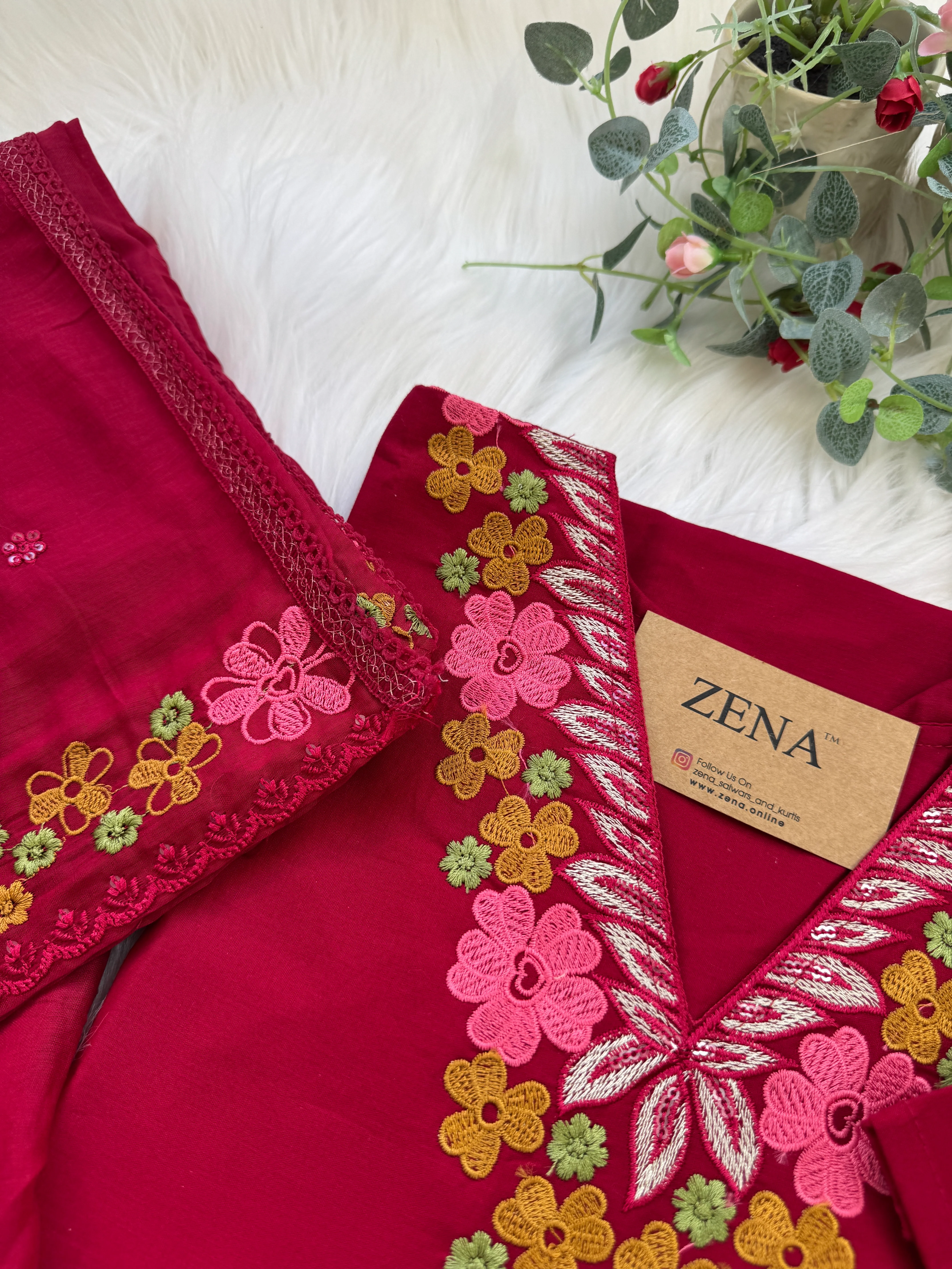 ✨ Pure Cotton Embroidered Kurti Set ✨ - Image 3