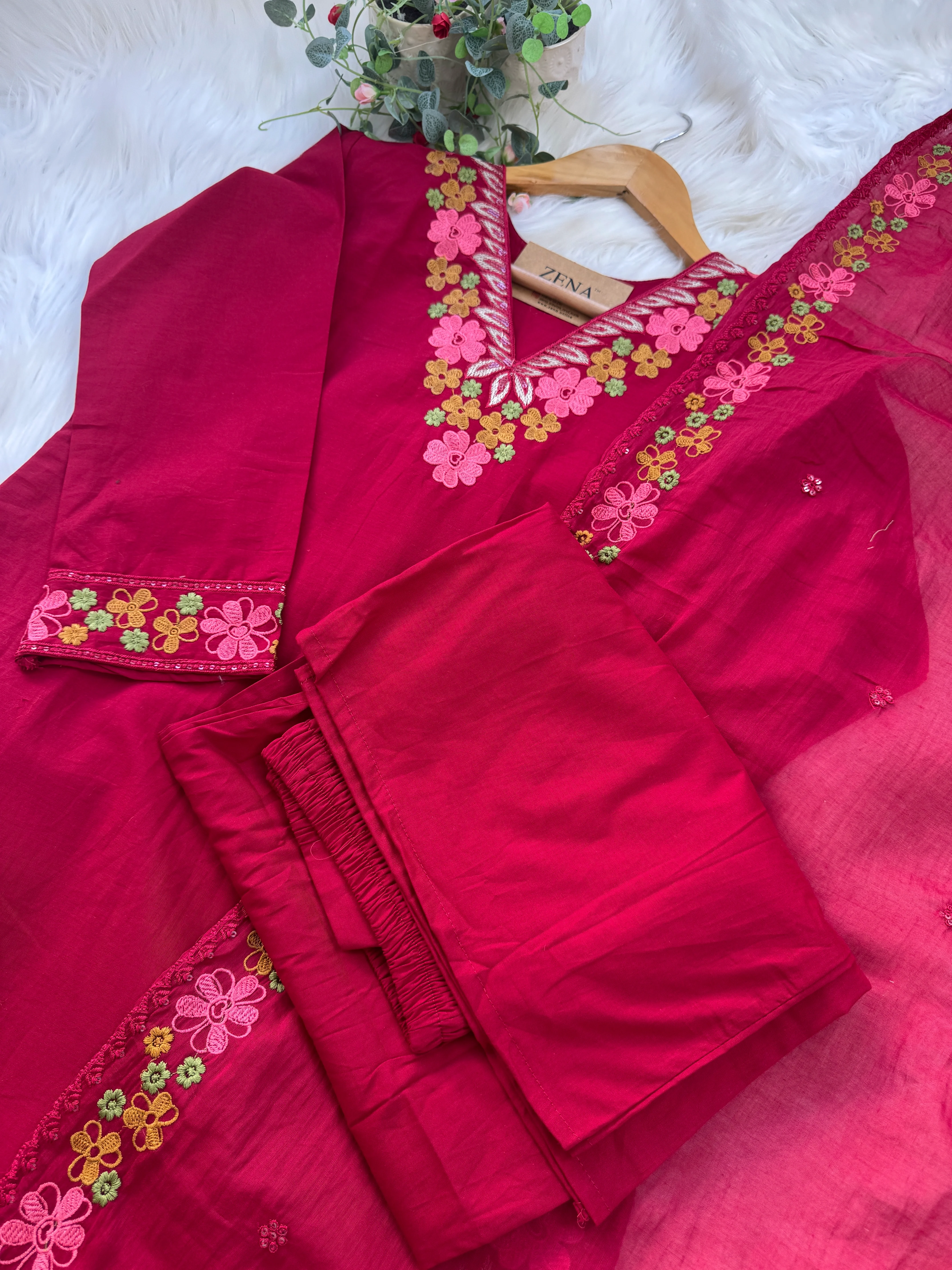 ✨ Pure Cotton Embroidered Kurti Set ✨ - Image 4