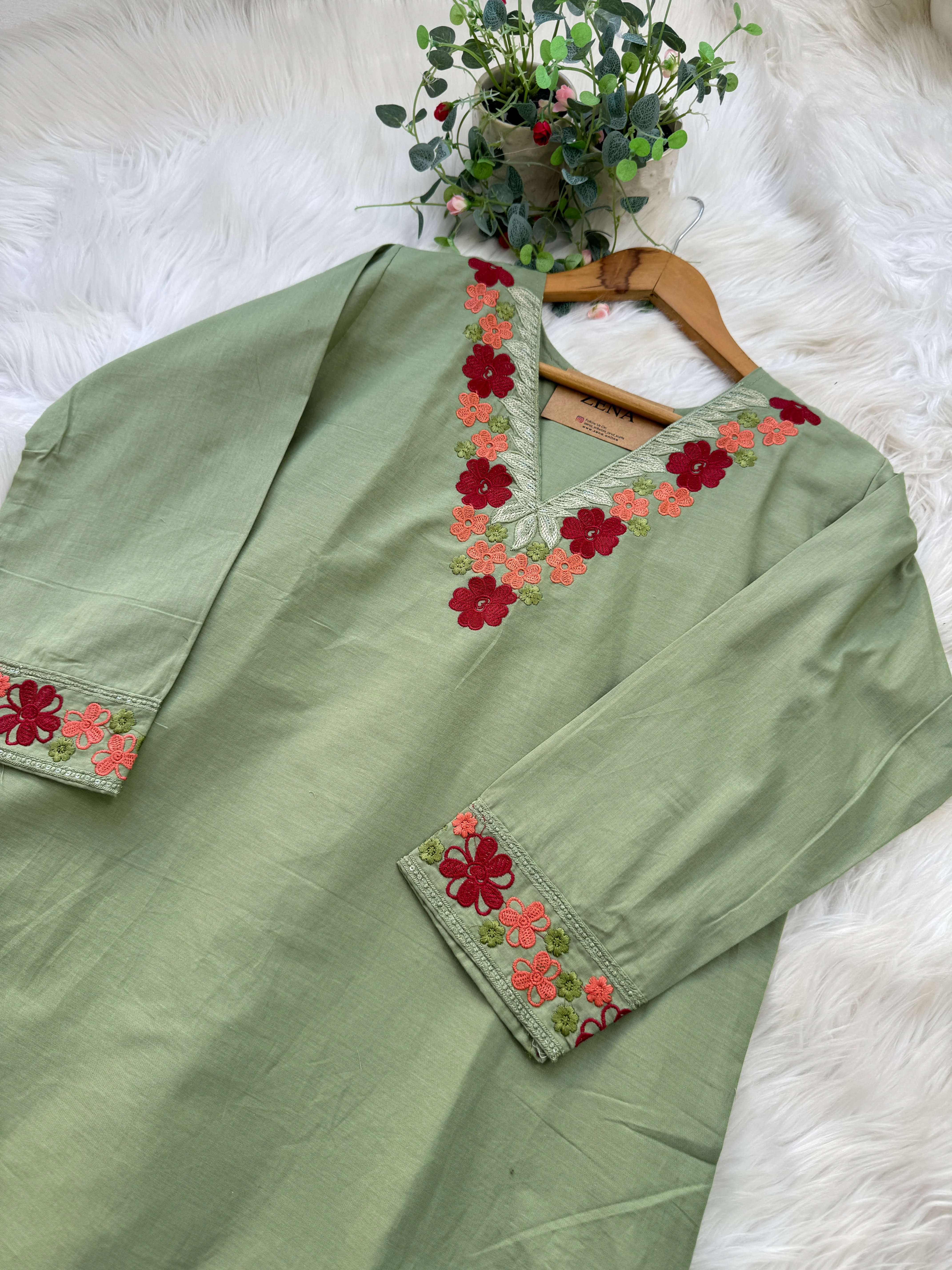 ✨ Pure Cotton Embroidered Kurti Set ✨ - Image 2