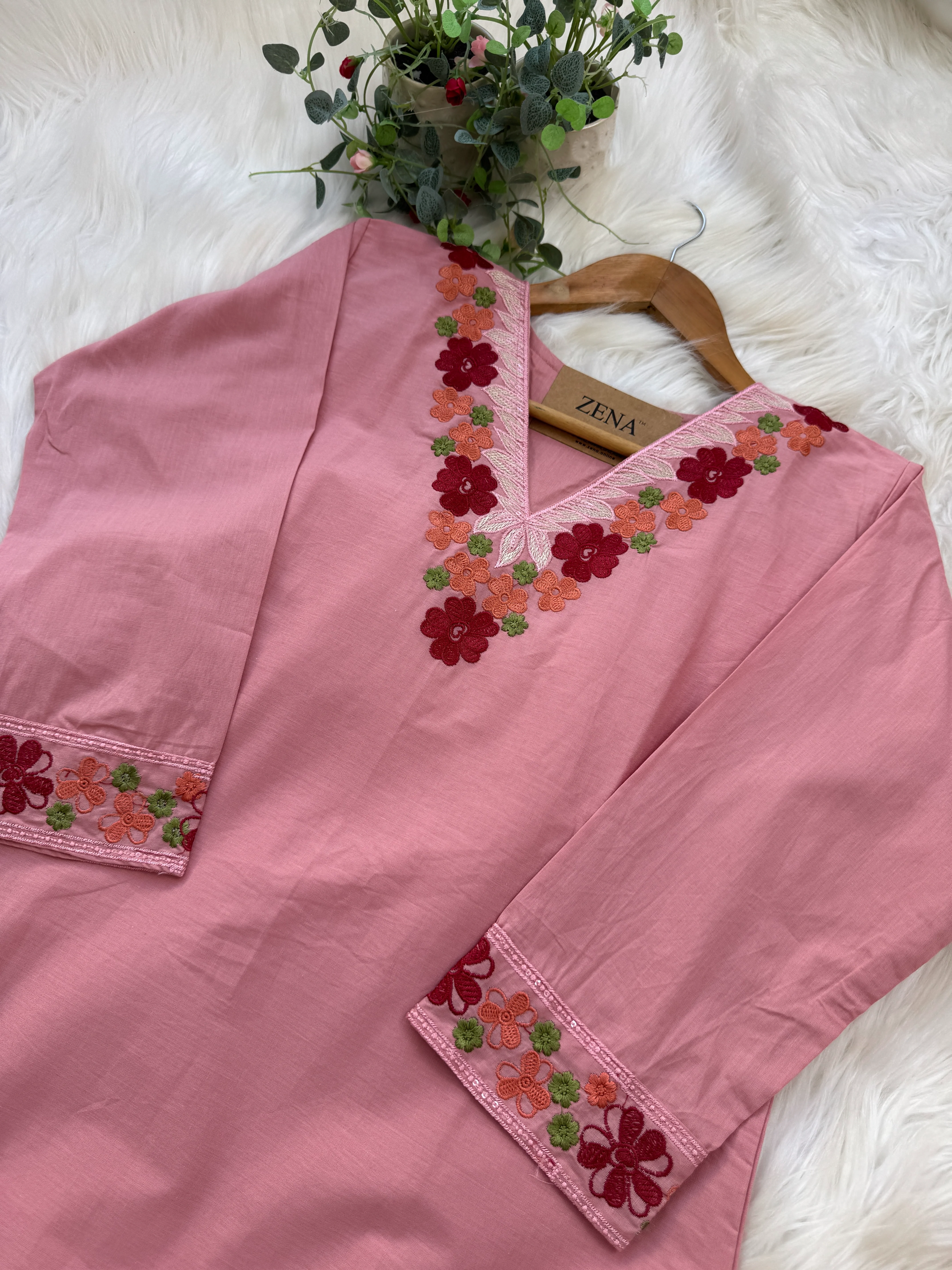 ✨ Pure Cotton Embroidered Kurti Set ✨ - Image 4