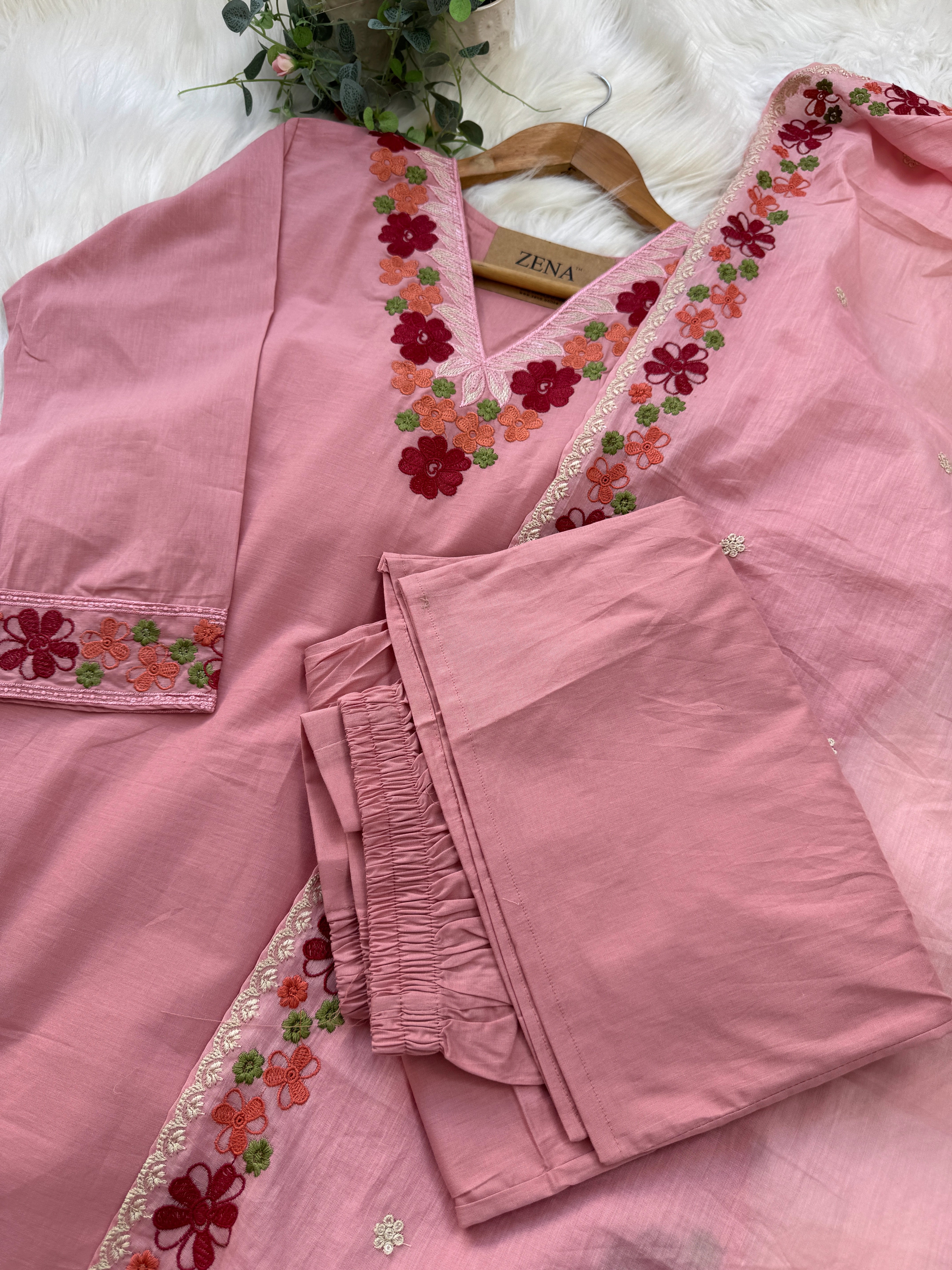 ✨ Pure Cotton Embroidered Kurti Set ✨ - Image 5