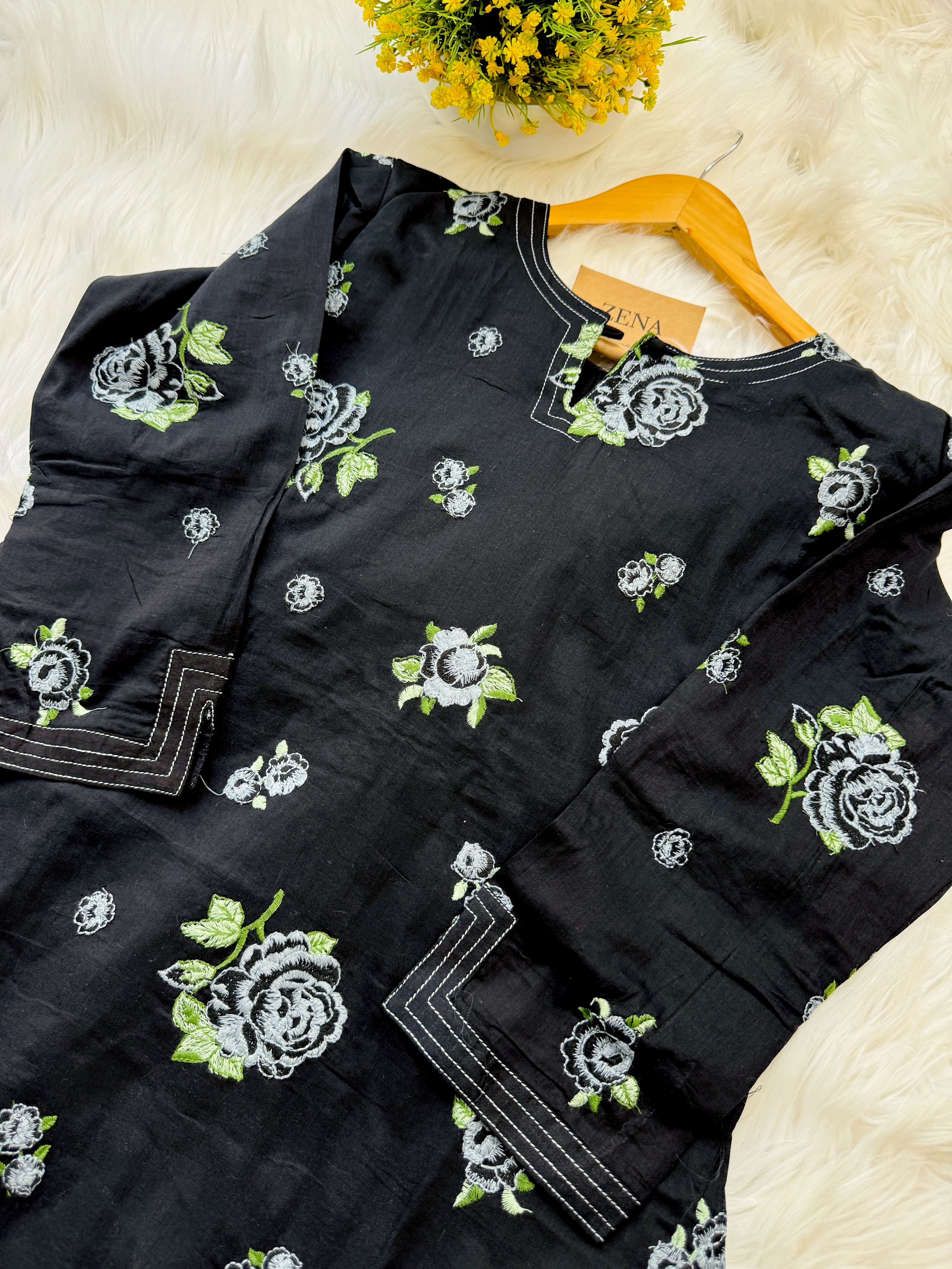✨ Pure Cotton Embroidered Kurti Set ✨ - Image 3