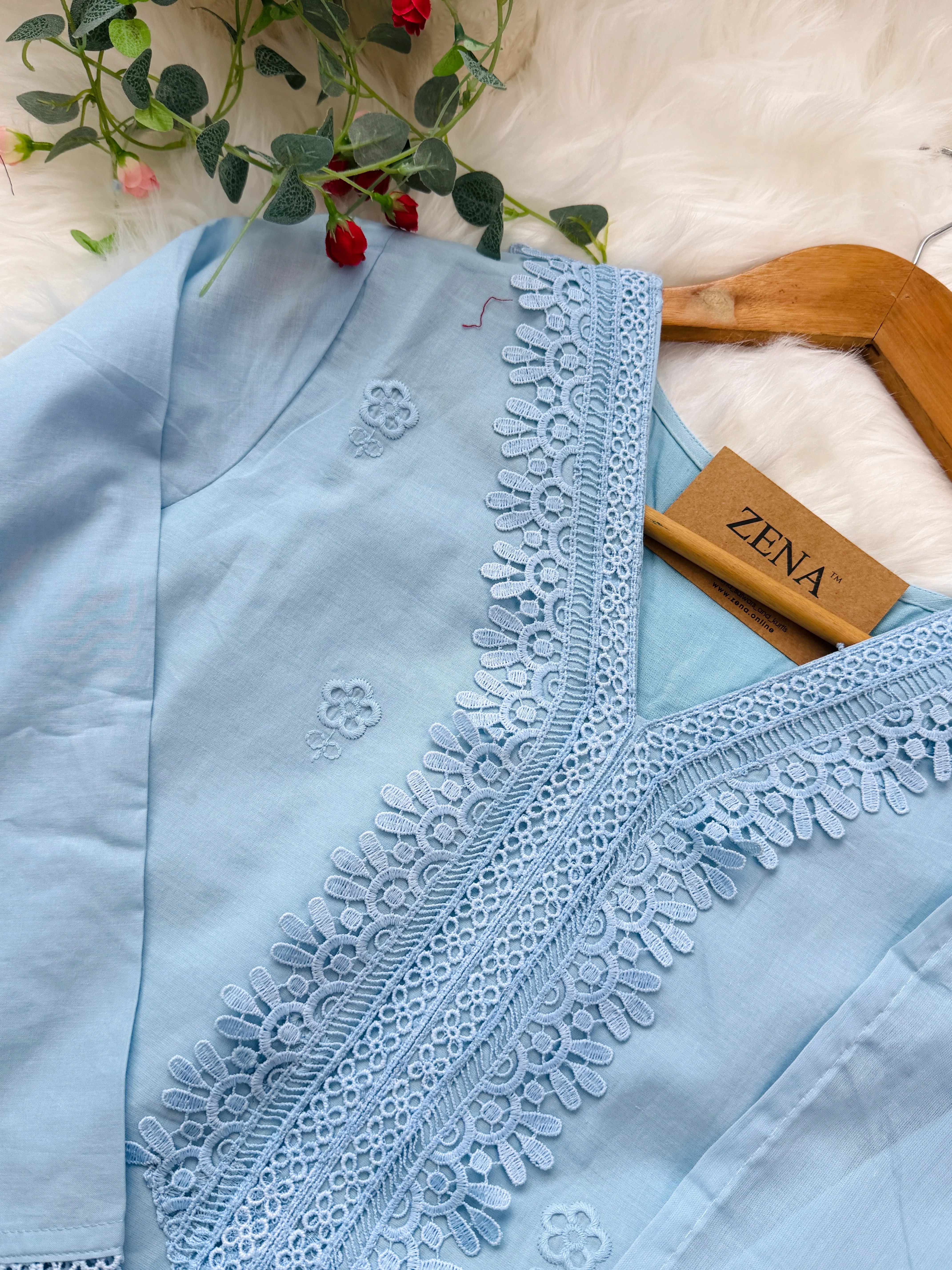 ✨ Pure Cotton Embroidered Kurti Set ✨ - Image 3
