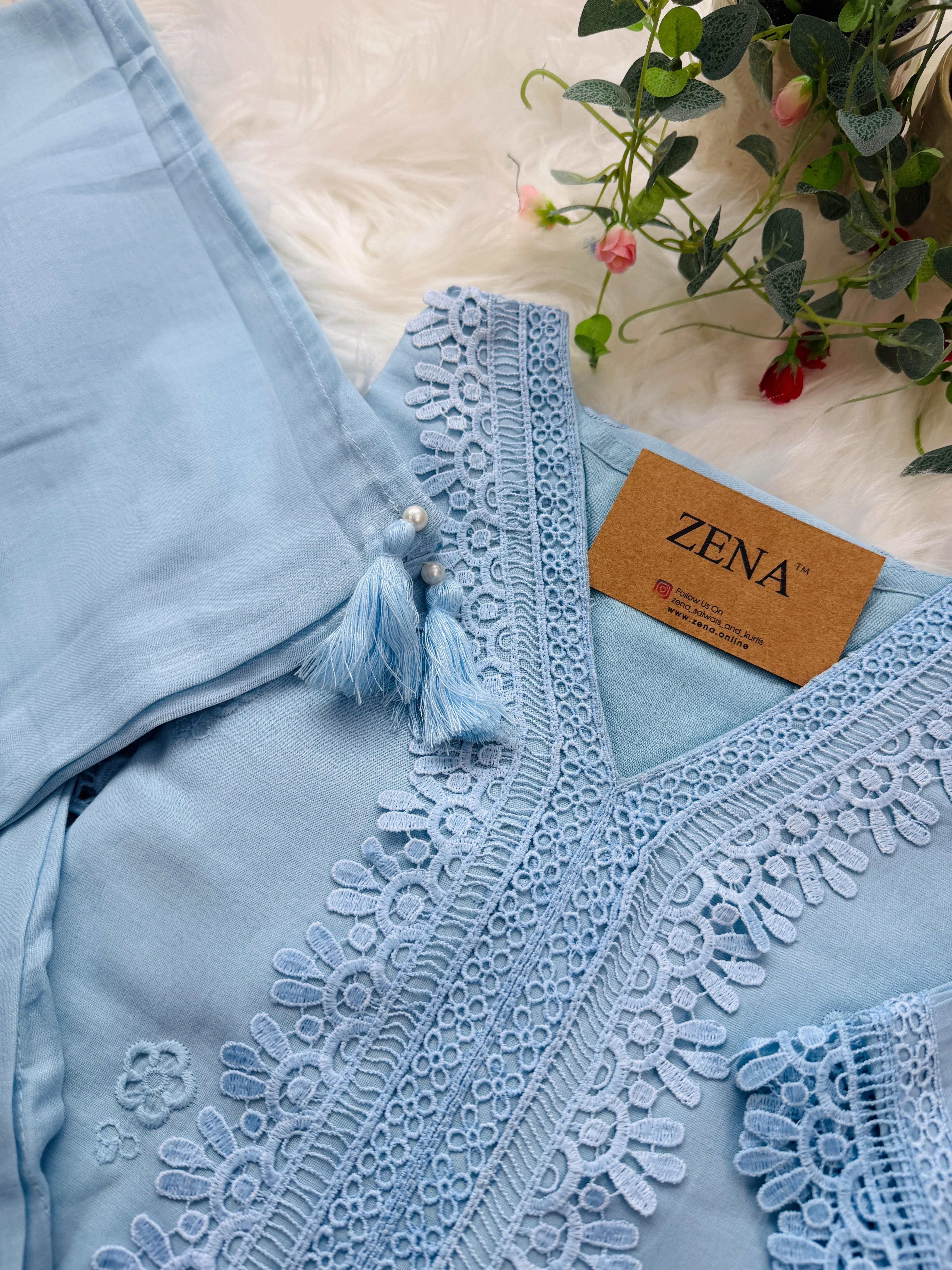 ✨ Pure Cotton Embroidered Kurti Set ✨ - Image 4