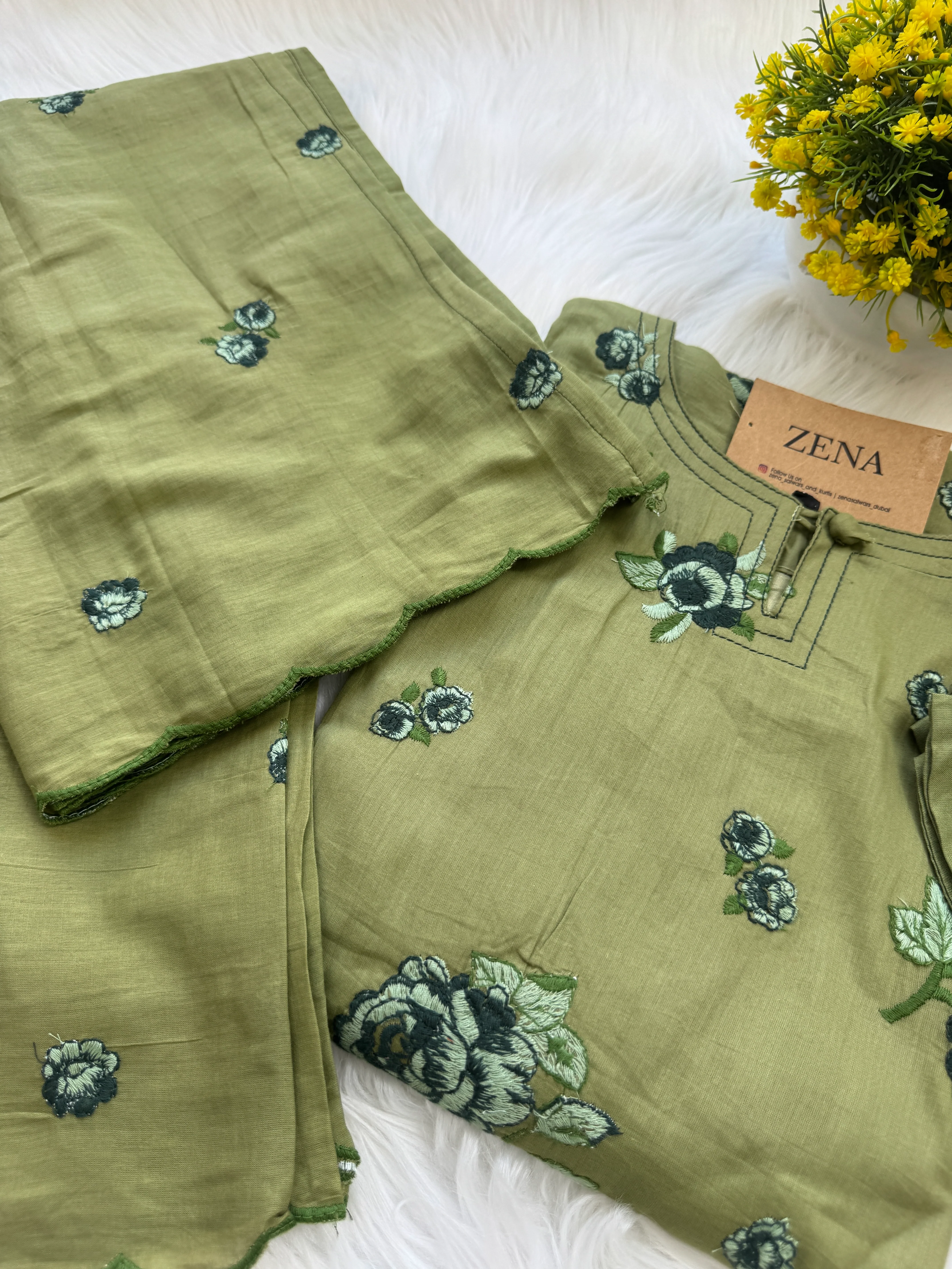 ✨ Pure Cotton Embroidered Kurti Set ✨ - Image 3