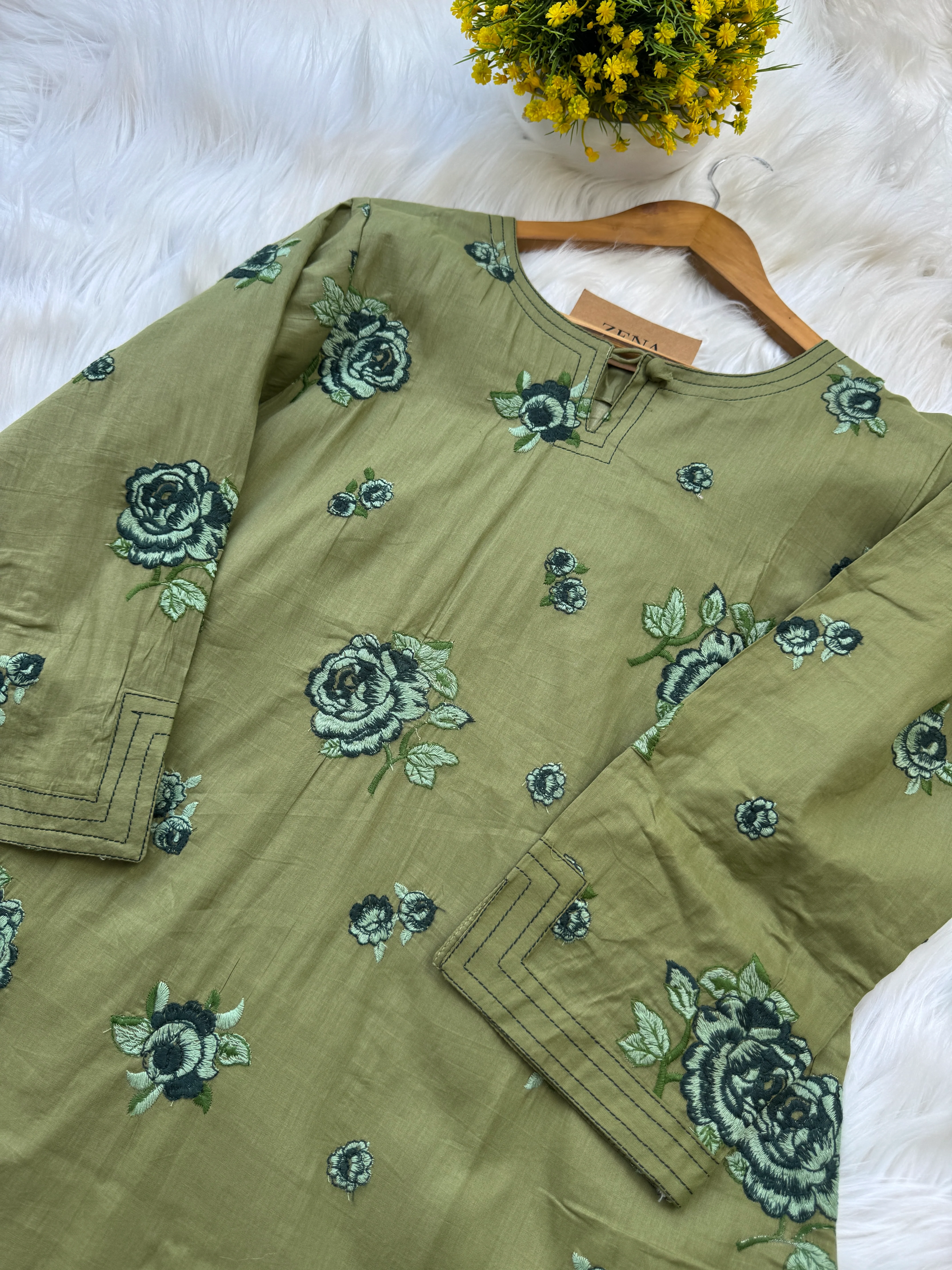 ✨ Pure Cotton Embroidered Kurti Set ✨ - Image 4