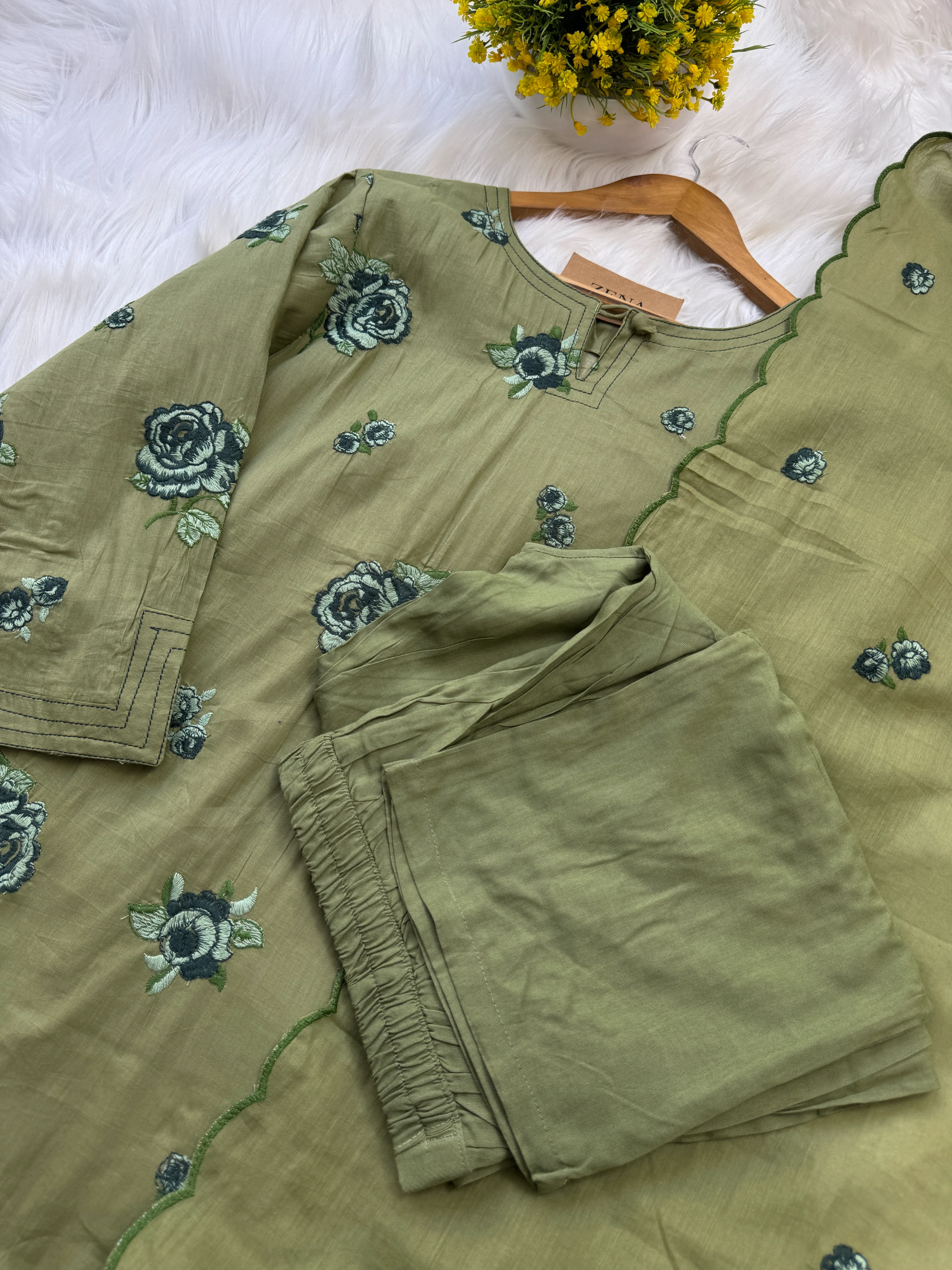 ✨ Pure Cotton Embroidered Kurti Set ✨ - Image 5