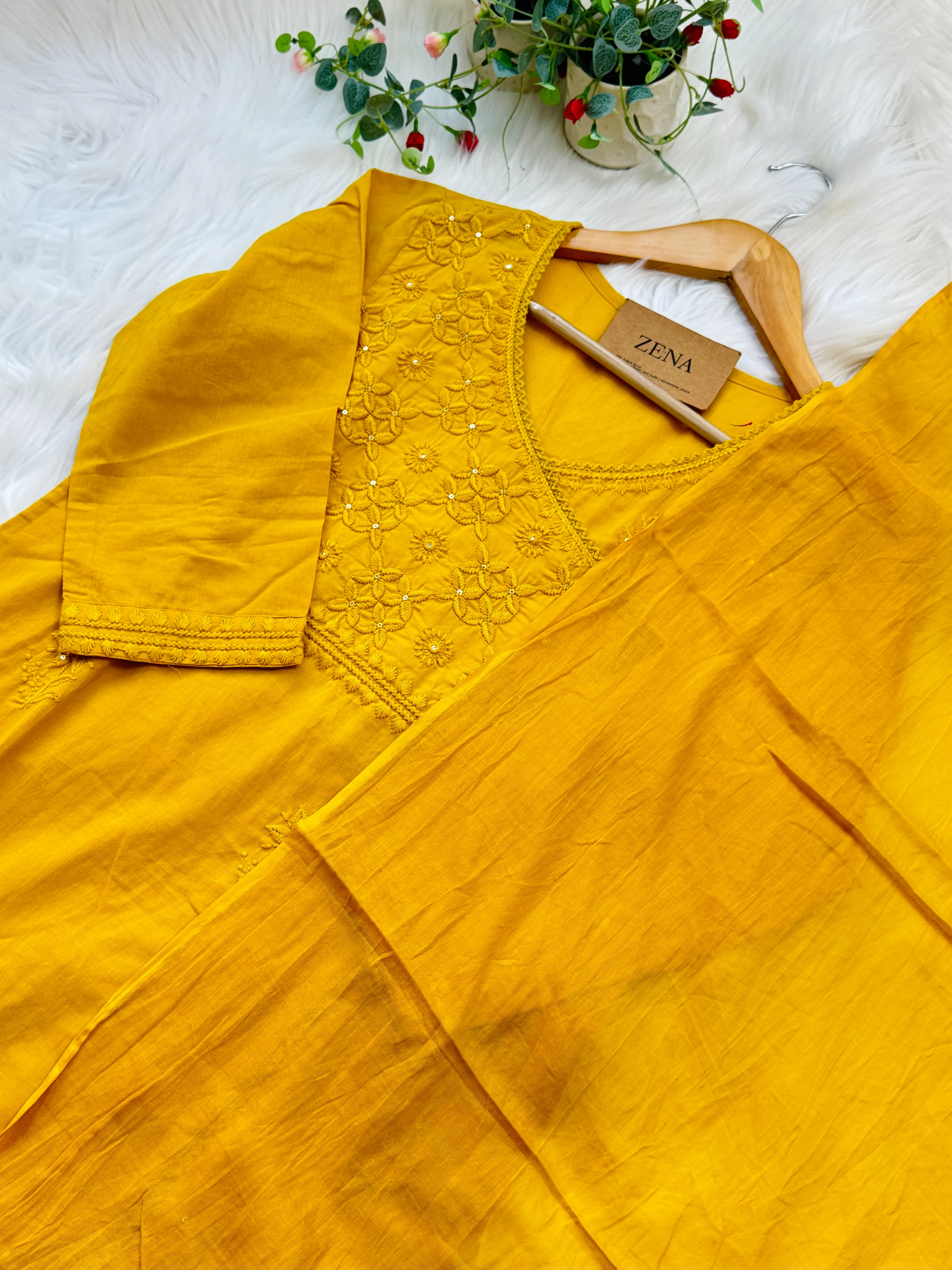 ✨ Pure Cotton Embroidered Kurti Set ✨ - Image 4