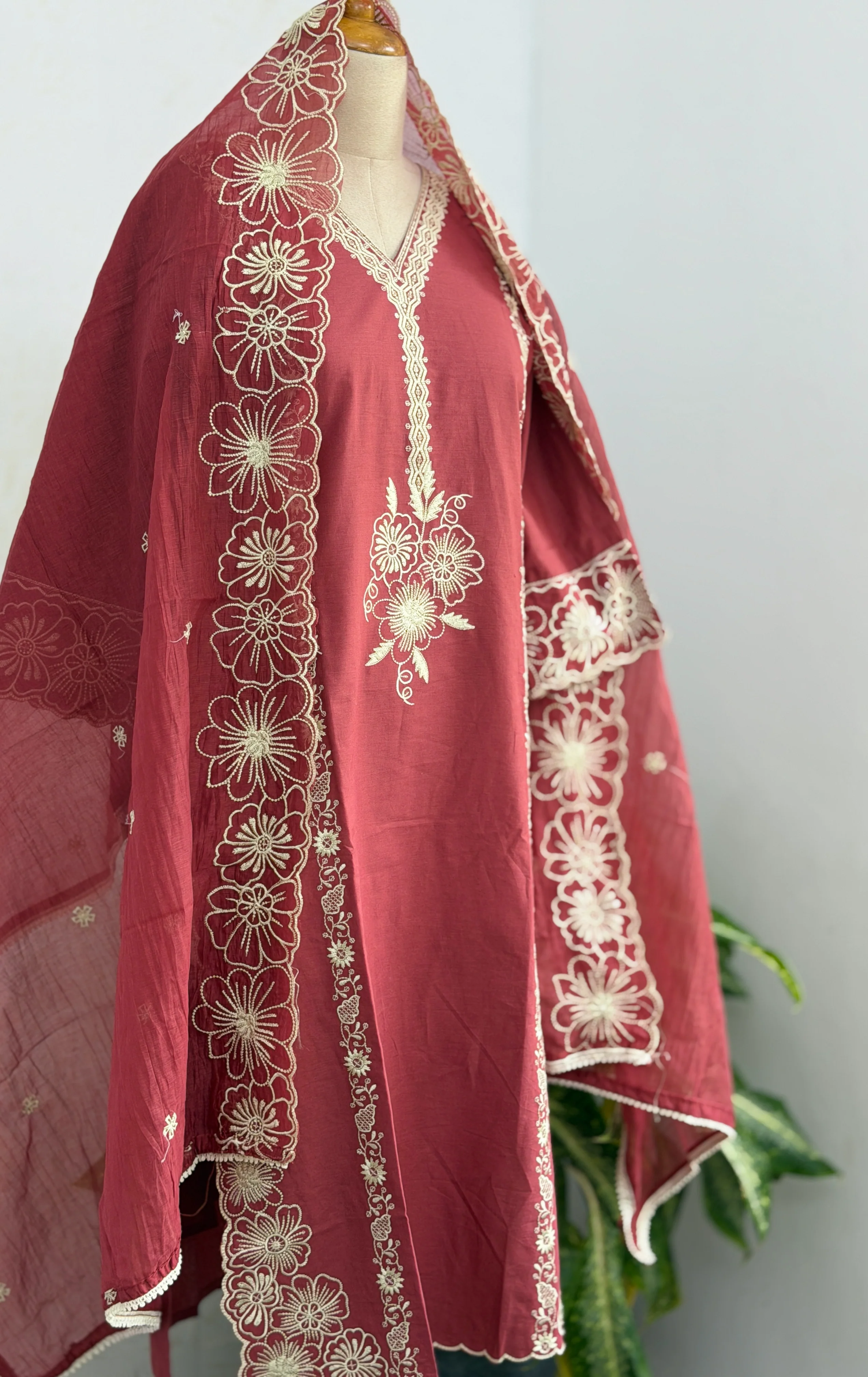 ✨ Pure Cotton Embroidered Kurti Set ✨ - Image 2