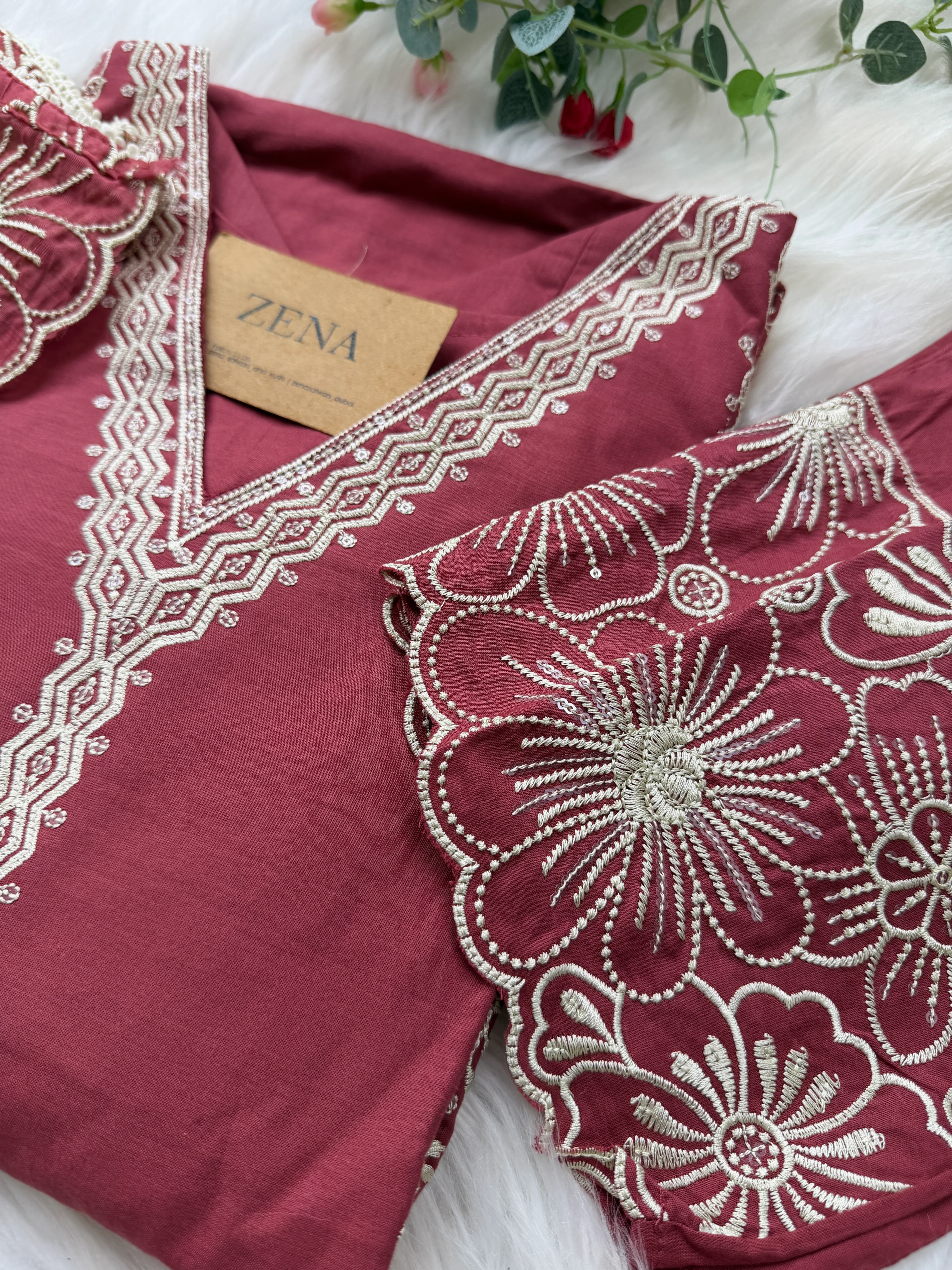 ✨ Pure Cotton Embroidered Kurti Set ✨ - Image 3