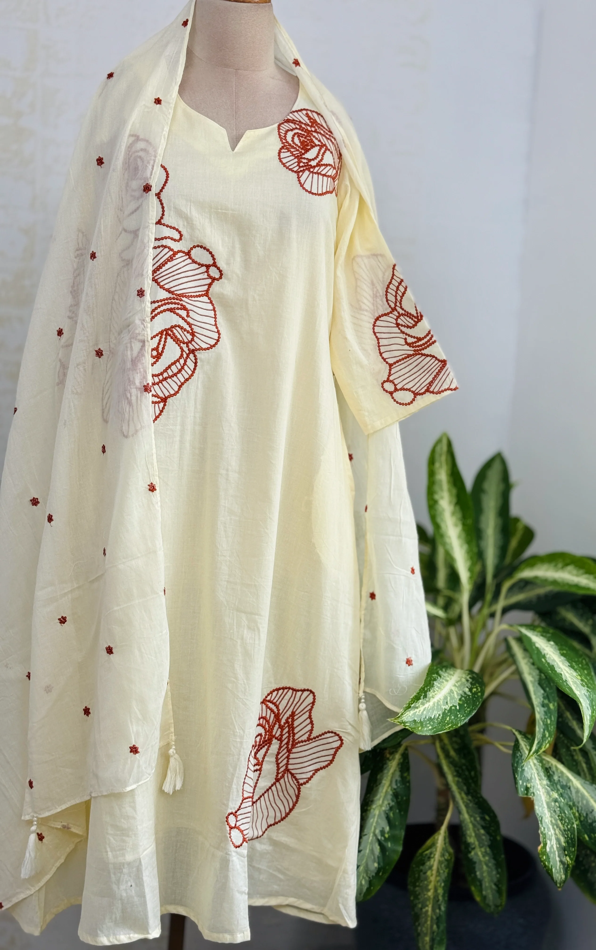 ✨ Pure Cotton Embroidered Kurti Set ✨ - Image 2