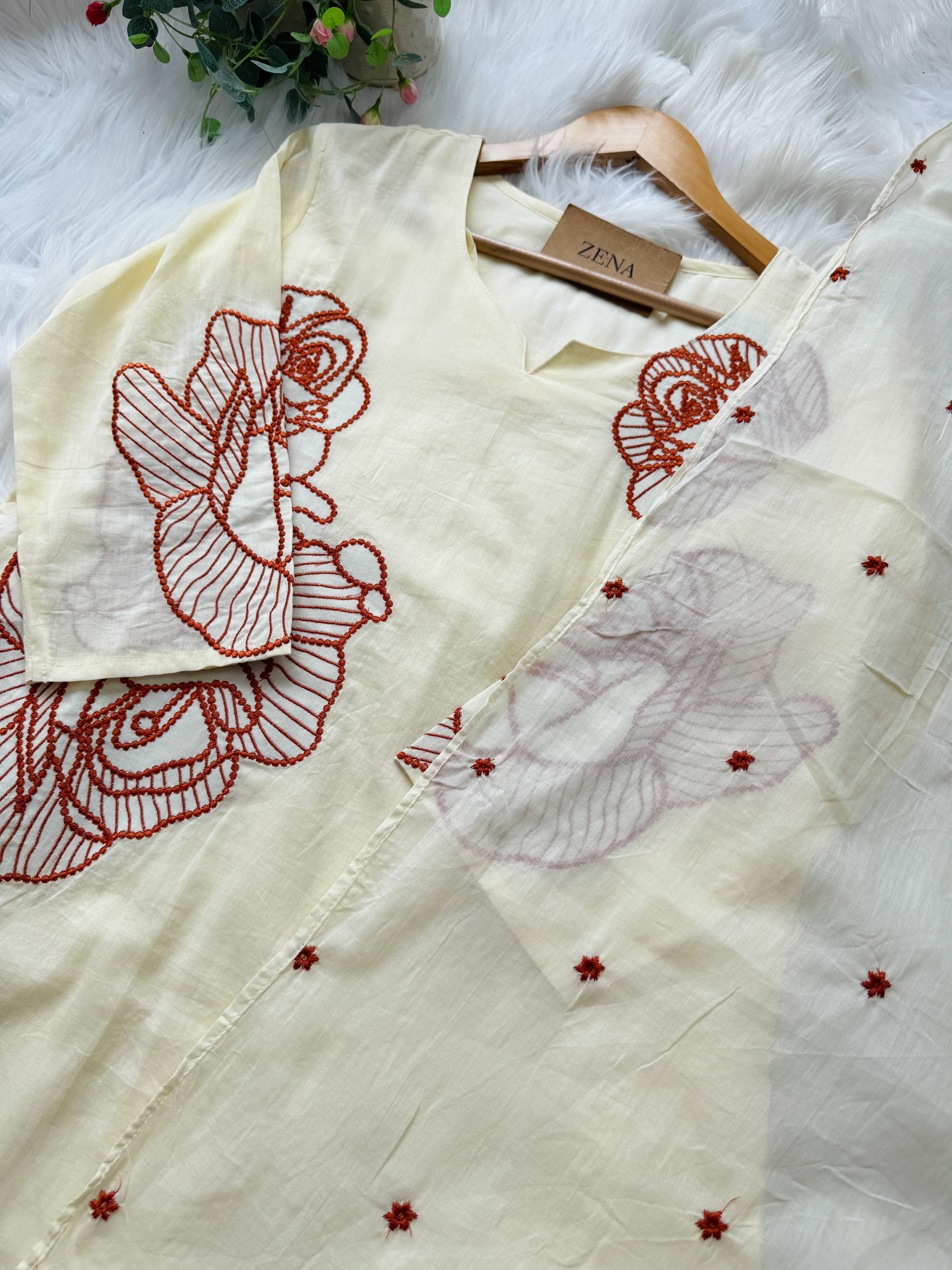✨ Pure Cotton Embroidered Kurti Set ✨ - Image 4