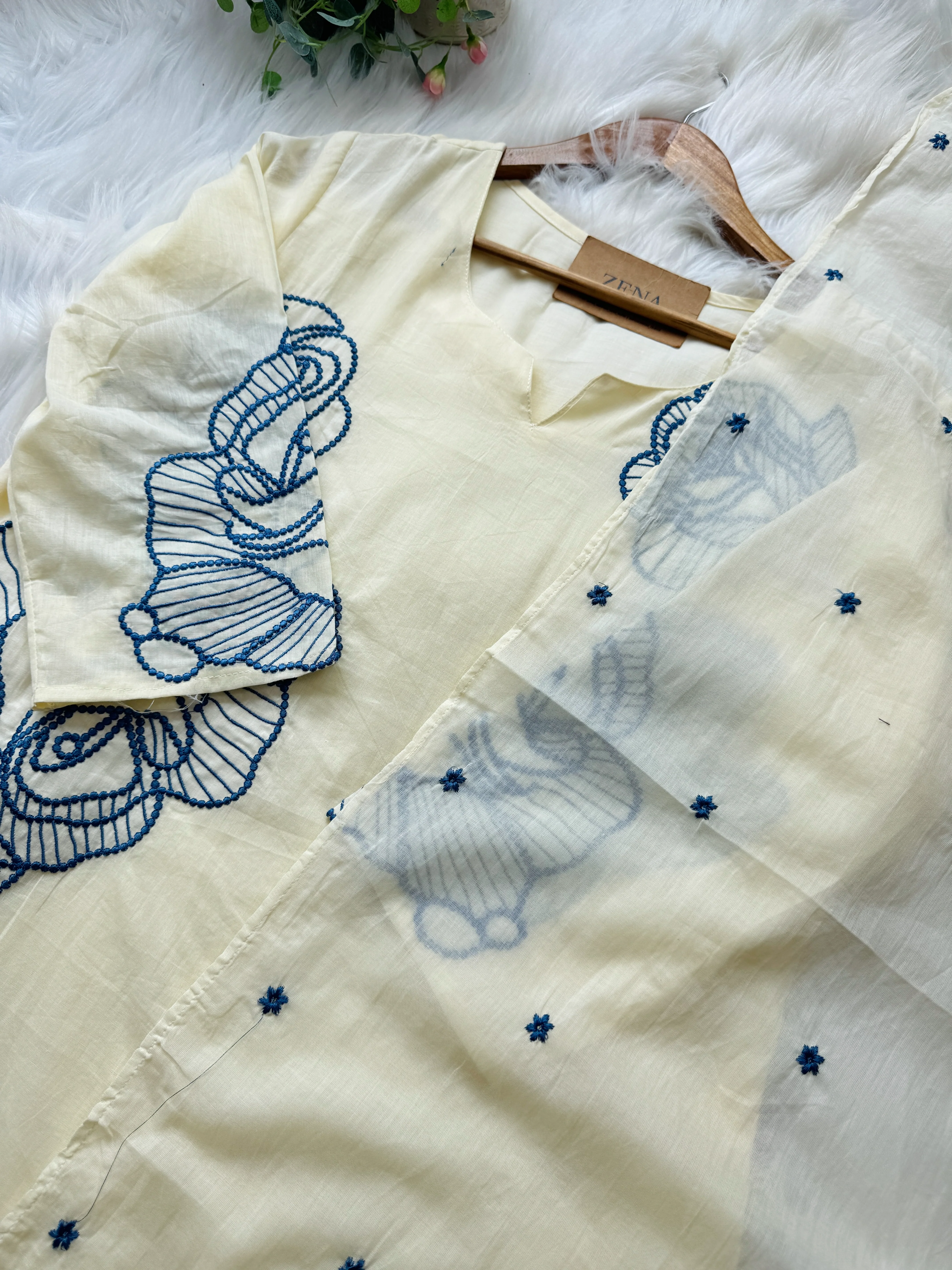 ✨ Pure Cotton Embroidered Kurti Set ✨ - Image 3