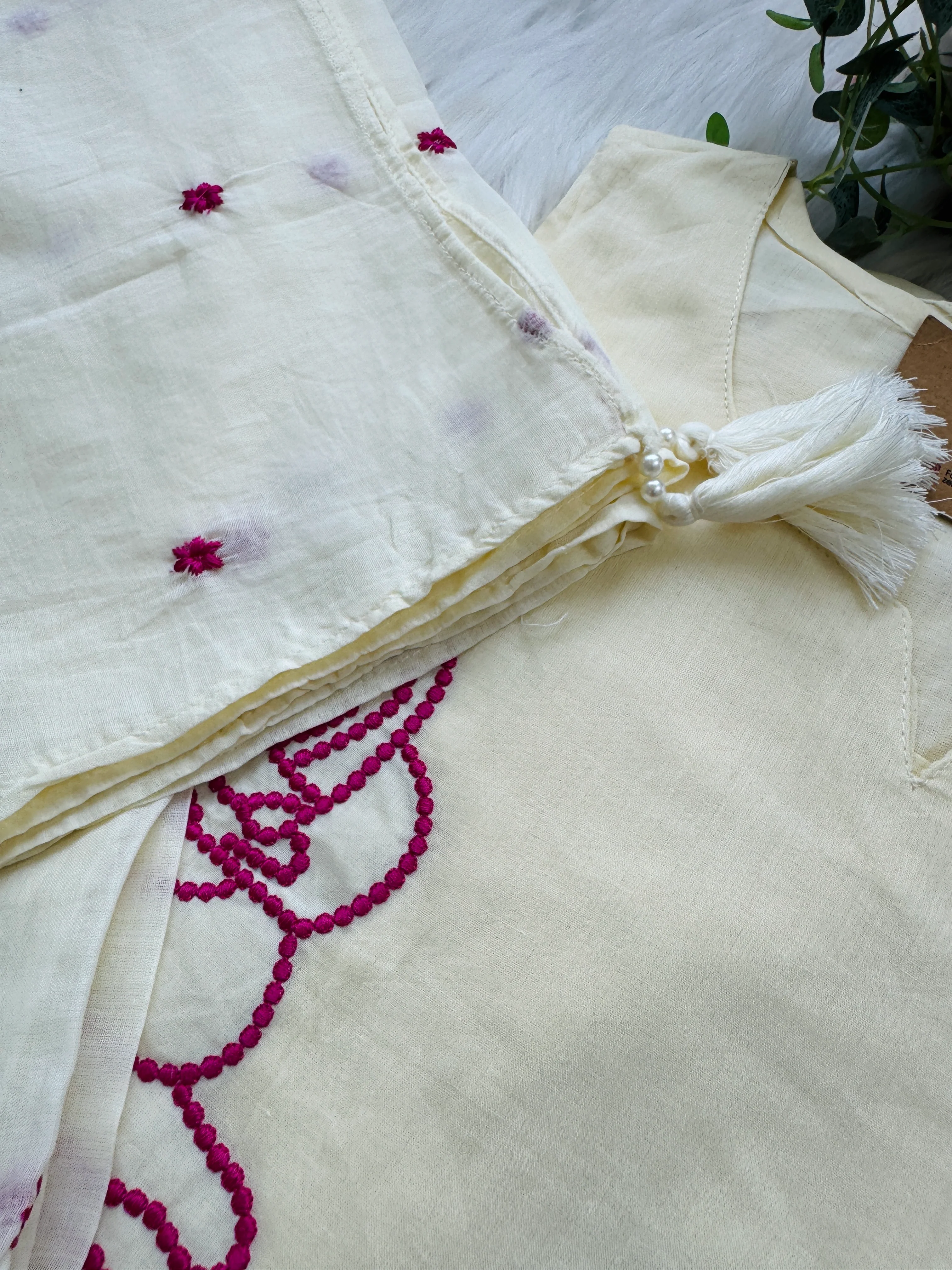 ✨ Pure Cotton Embroidered Kurti Set ✨ - Image 3