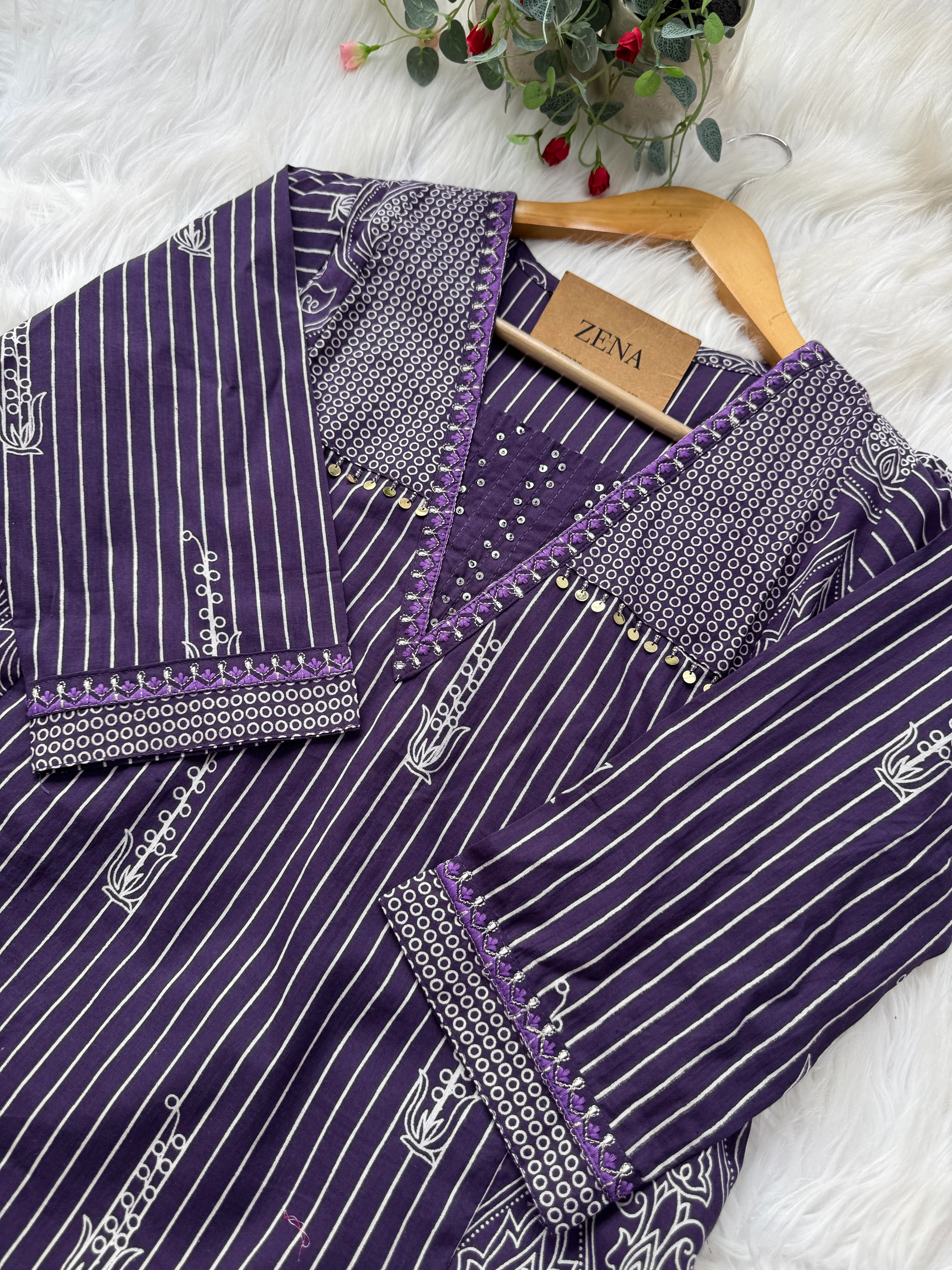 ✨ Pure Cotton Hand Detailed Kurti Set ✨ - Image 3