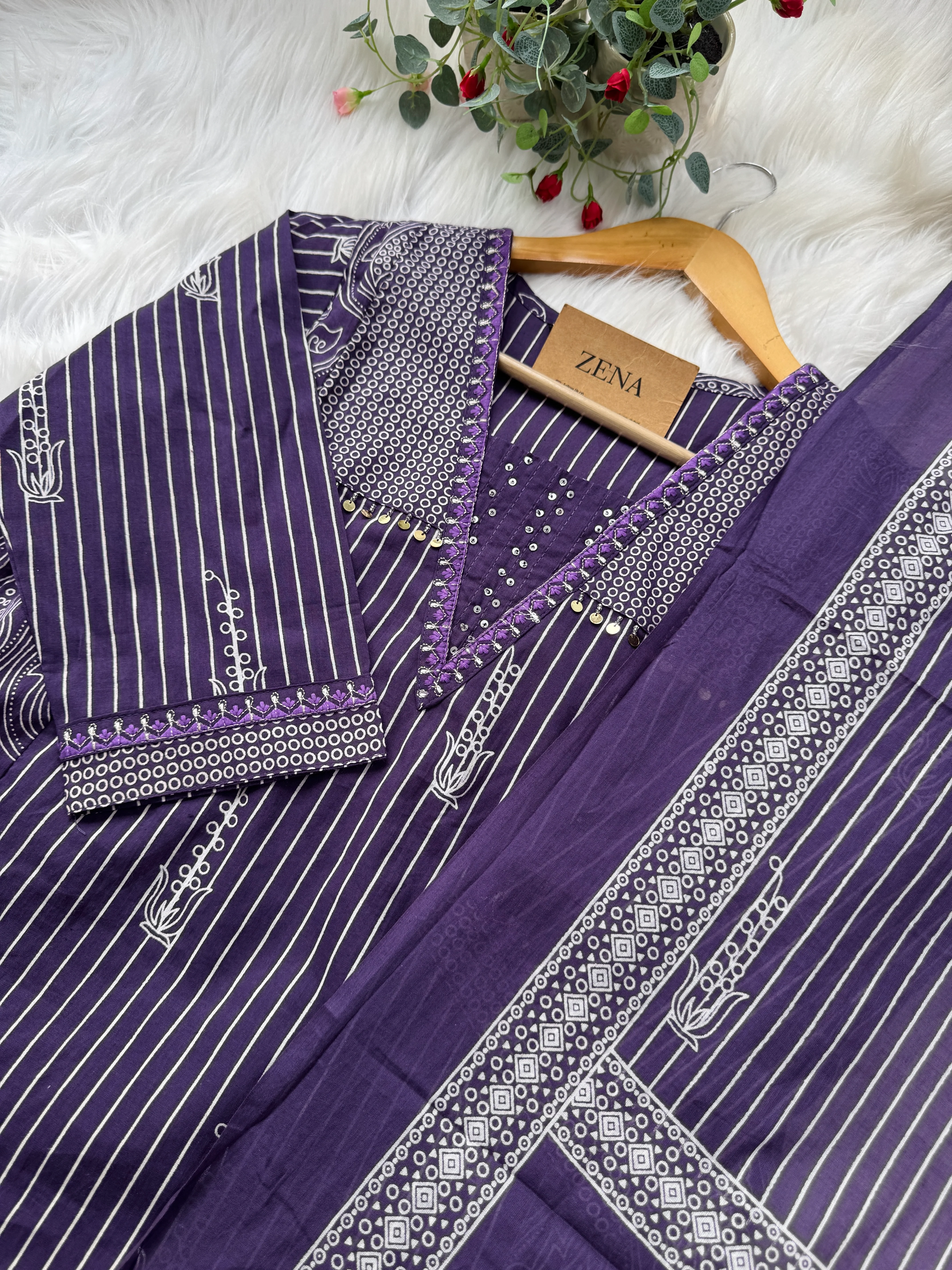 ✨ Pure Cotton Hand Detailed Kurti Set ✨ - Image 4