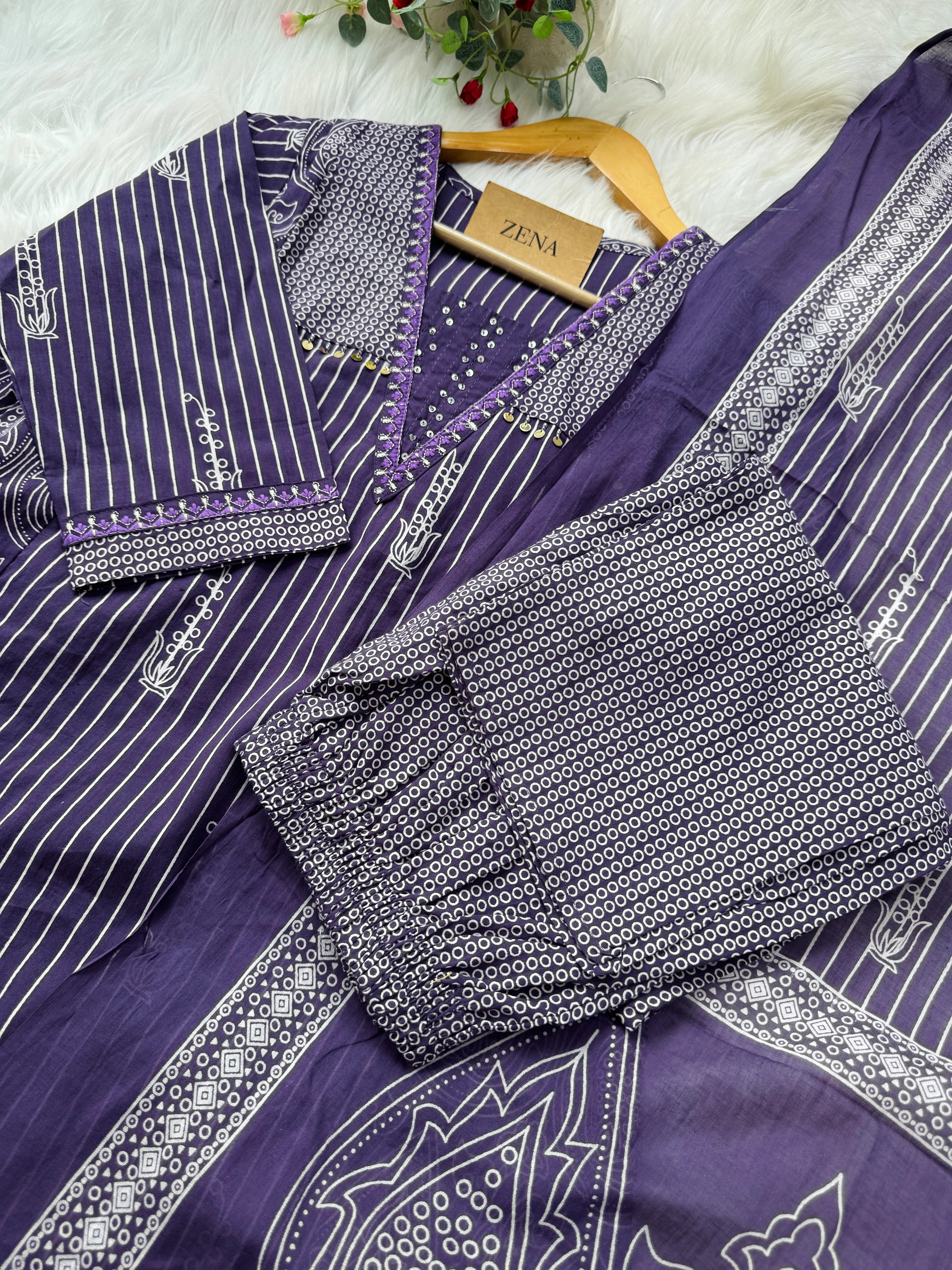 ✨ Pure Cotton Hand Detailed Kurti Set ✨ - Image 5