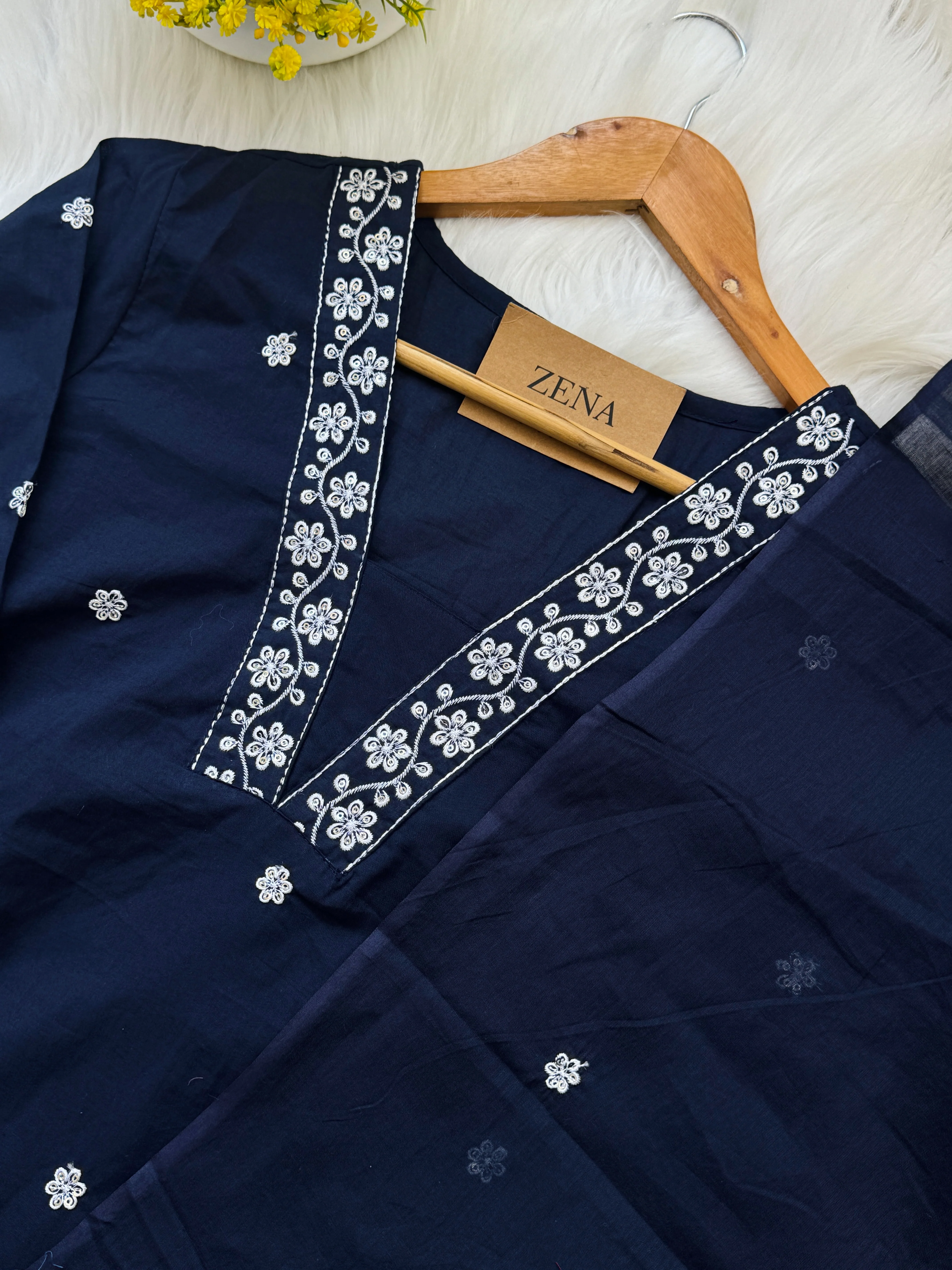 ✨ Pure Cotton Hand Detailed Kurti Set ✨ - Image 4