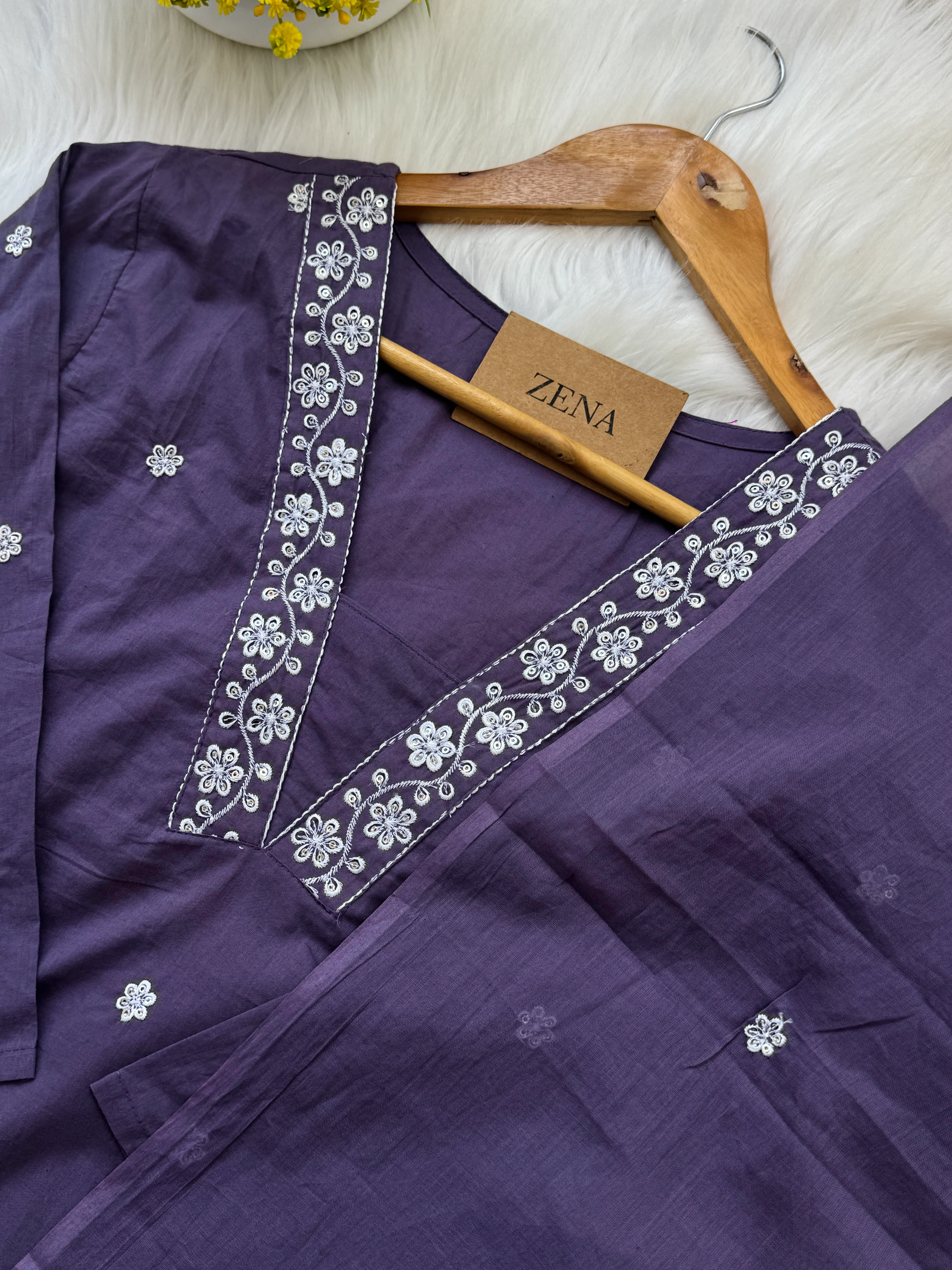 ✨ Pure Cotton Hand Detailed Kurti Set ✨ - Image 3