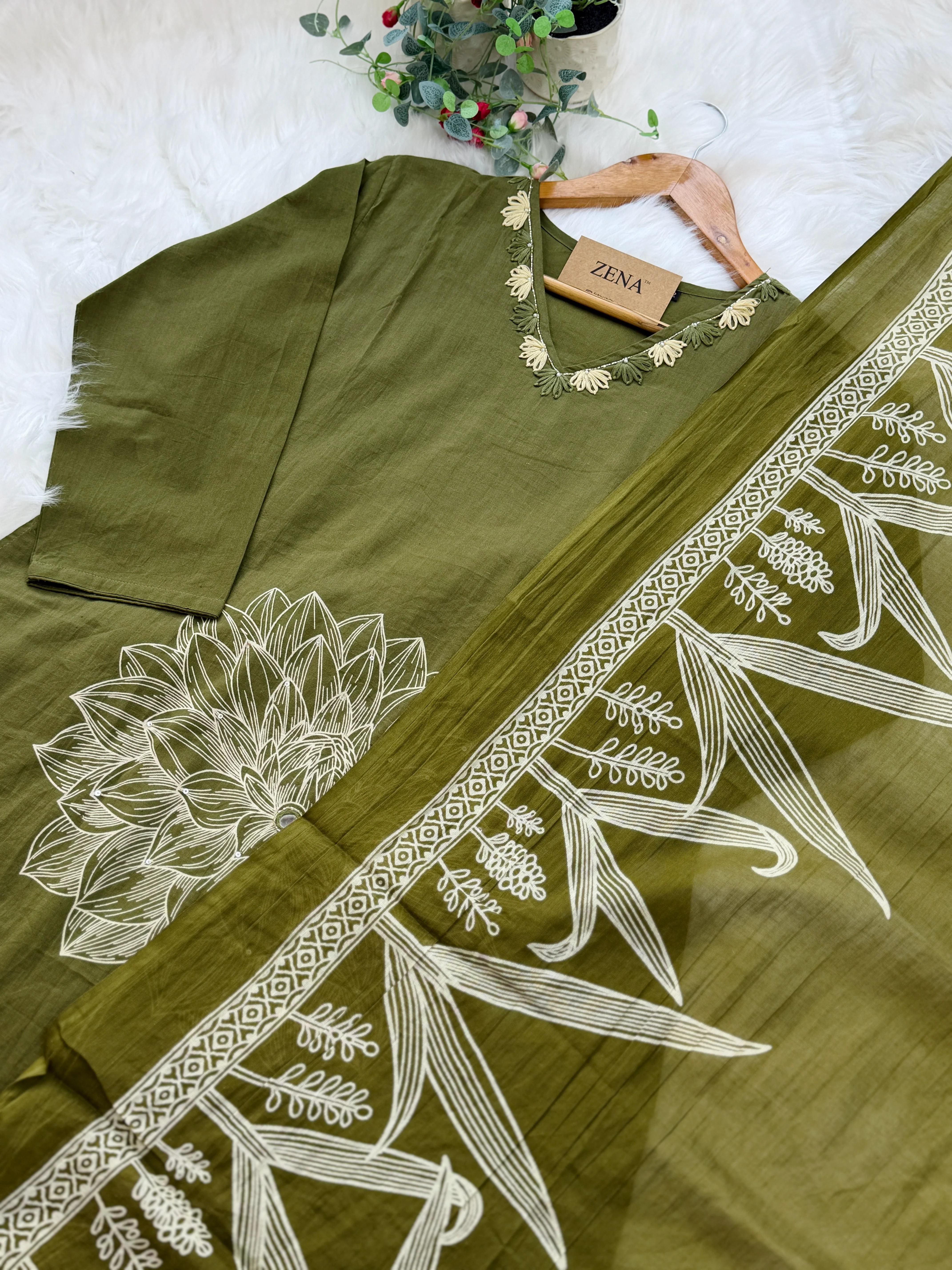 ✨ Pure Cotton Kurti Set with Thread Work Details ✨ - Image 6
