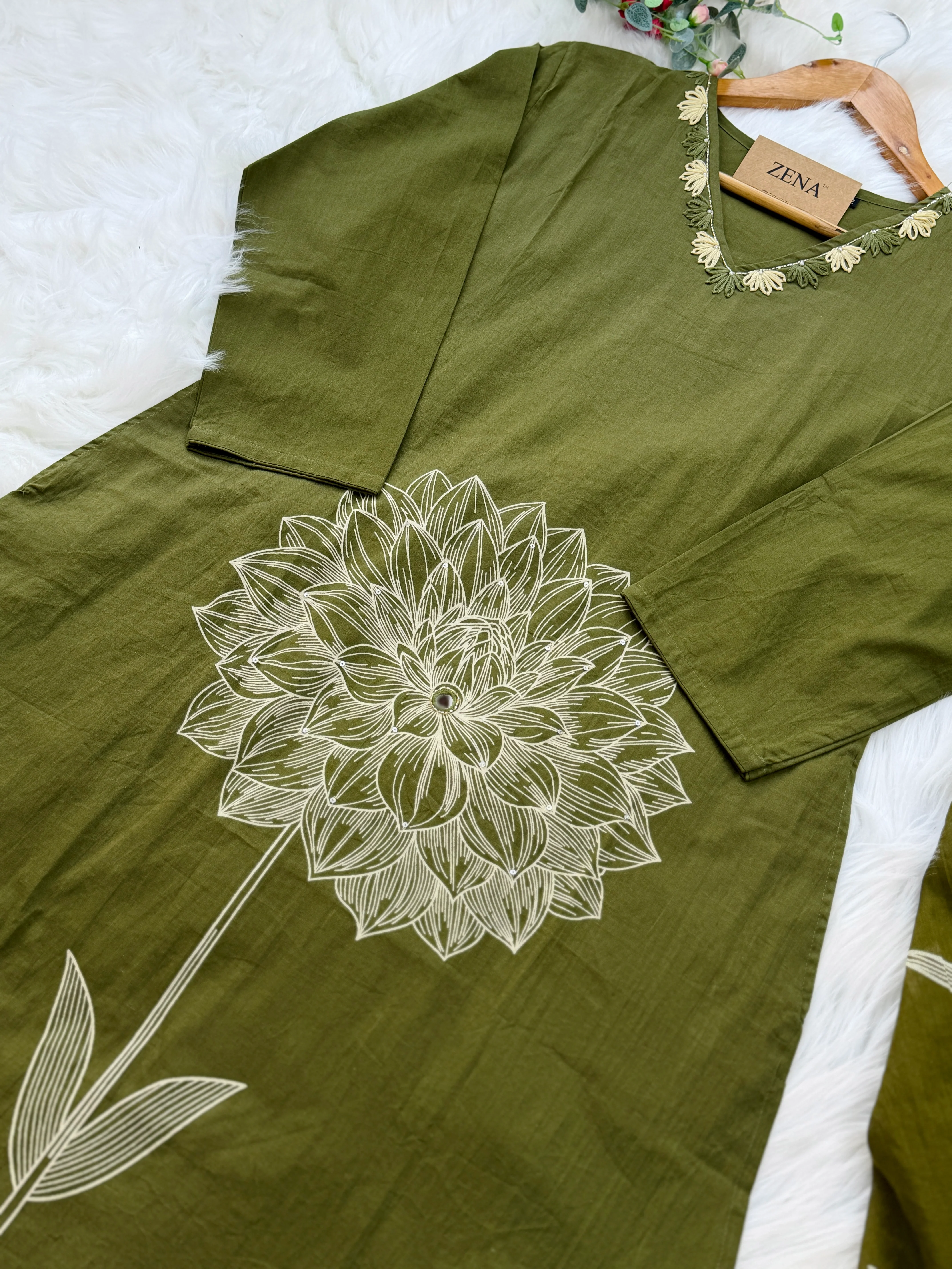 ✨ Pure Cotton Kurti Set with Thread Work Details ✨ - Image 8