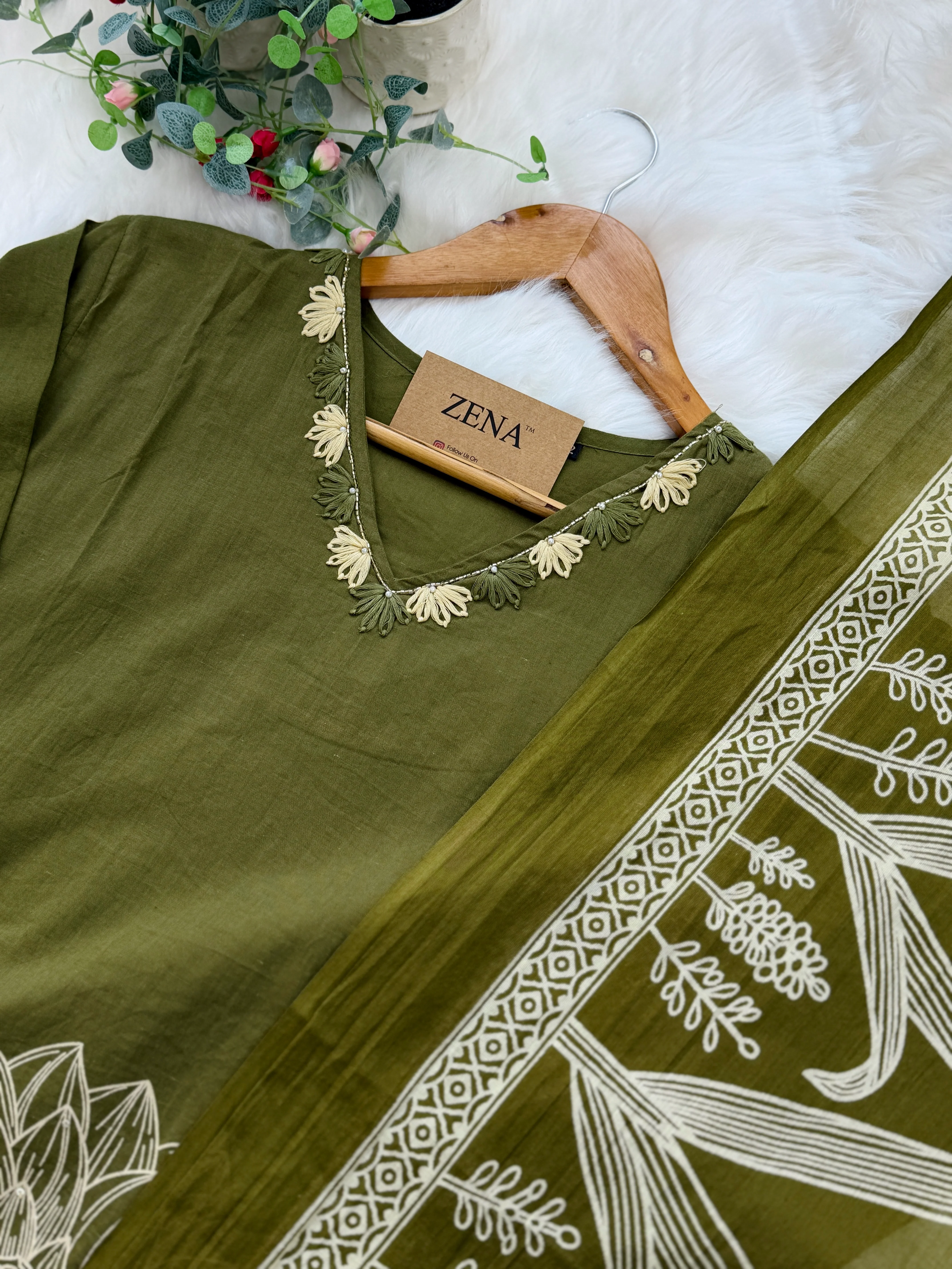 ✨ Pure Cotton Kurti Set with Thread Work Details ✨ - Image 9