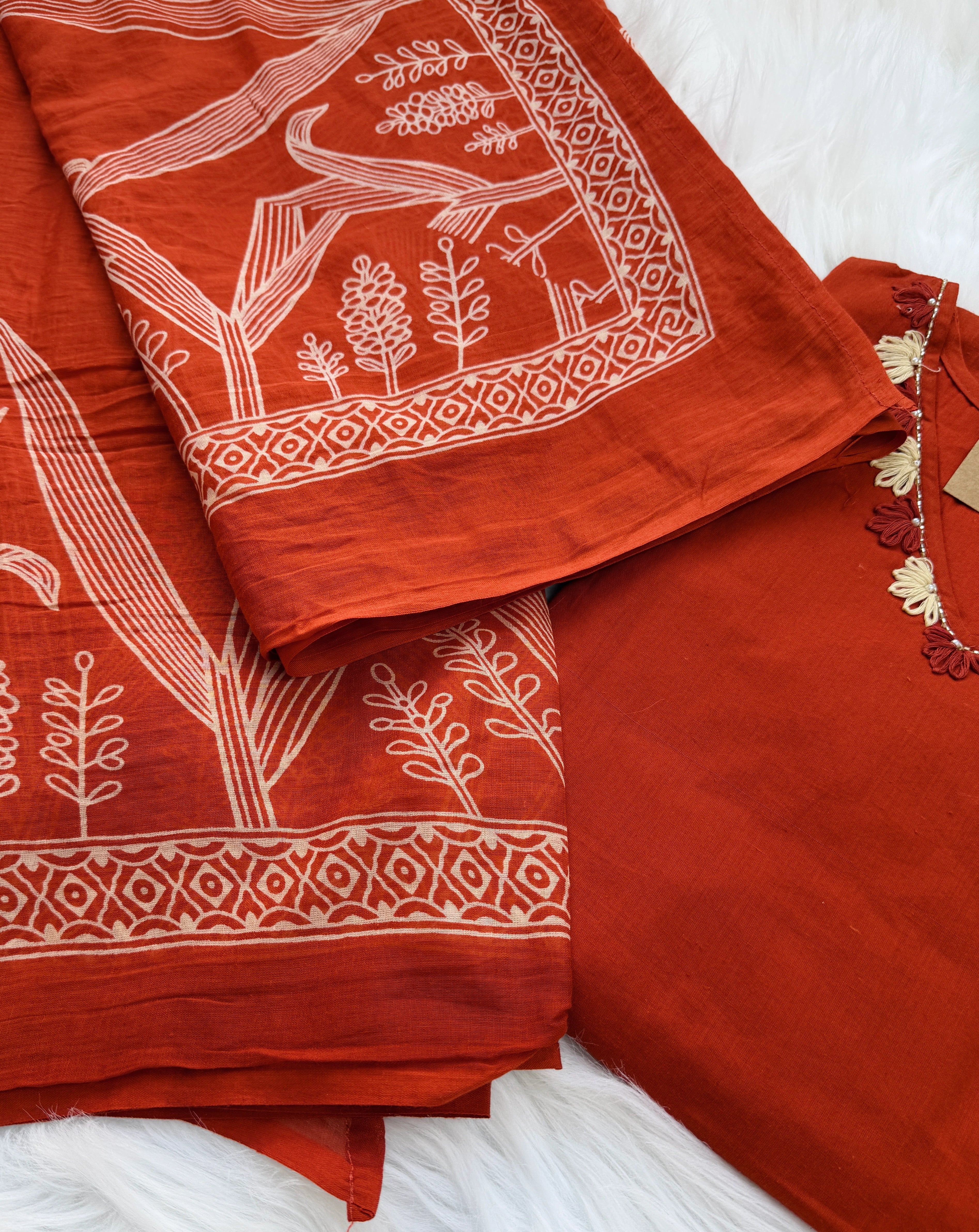 ✨ Pure Cotton Kurti Set with Thread Work Details ✨ - Image 3