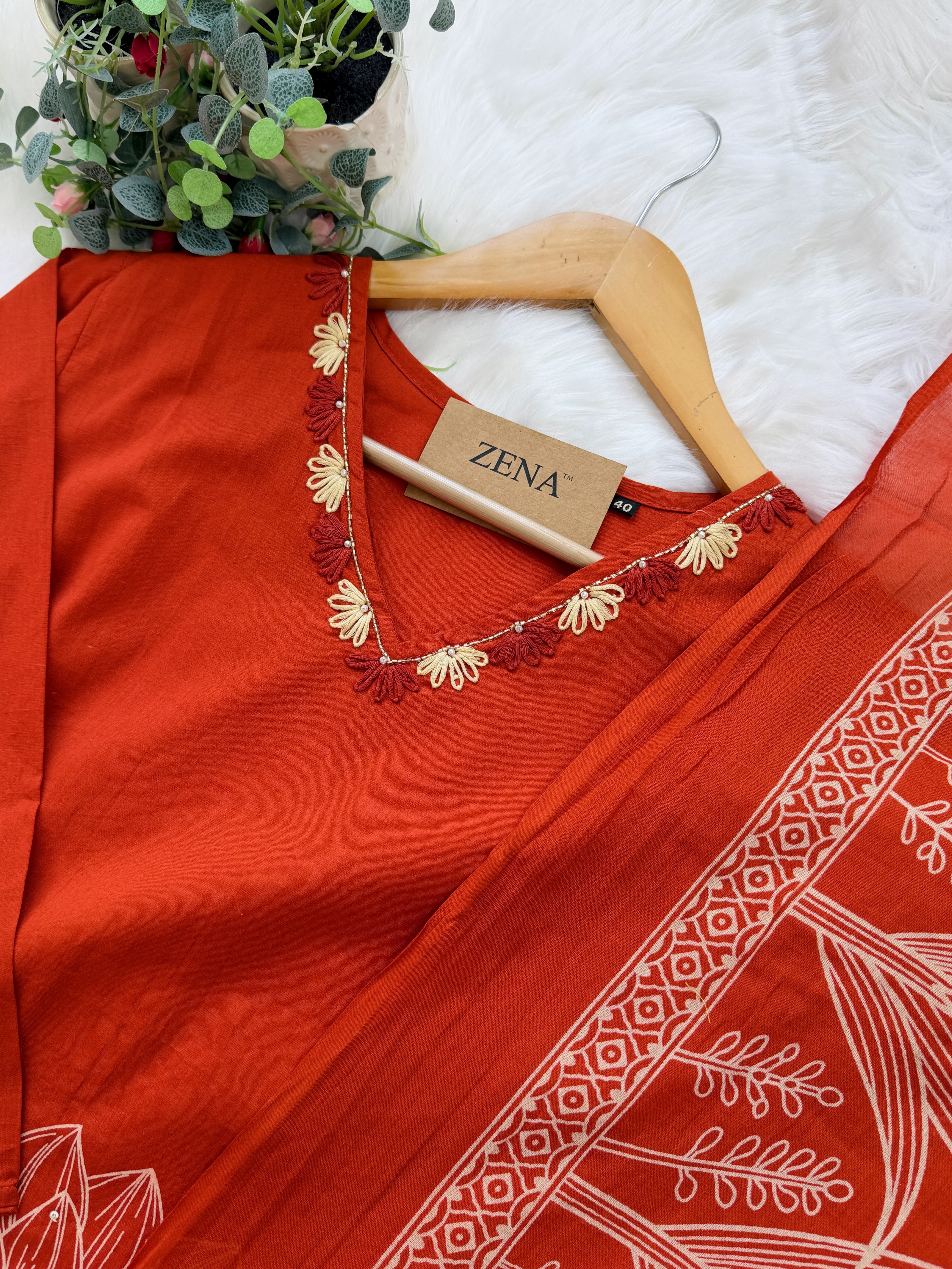 ✨ Pure Cotton Kurti Set with Thread Work Details ✨ - Image 5