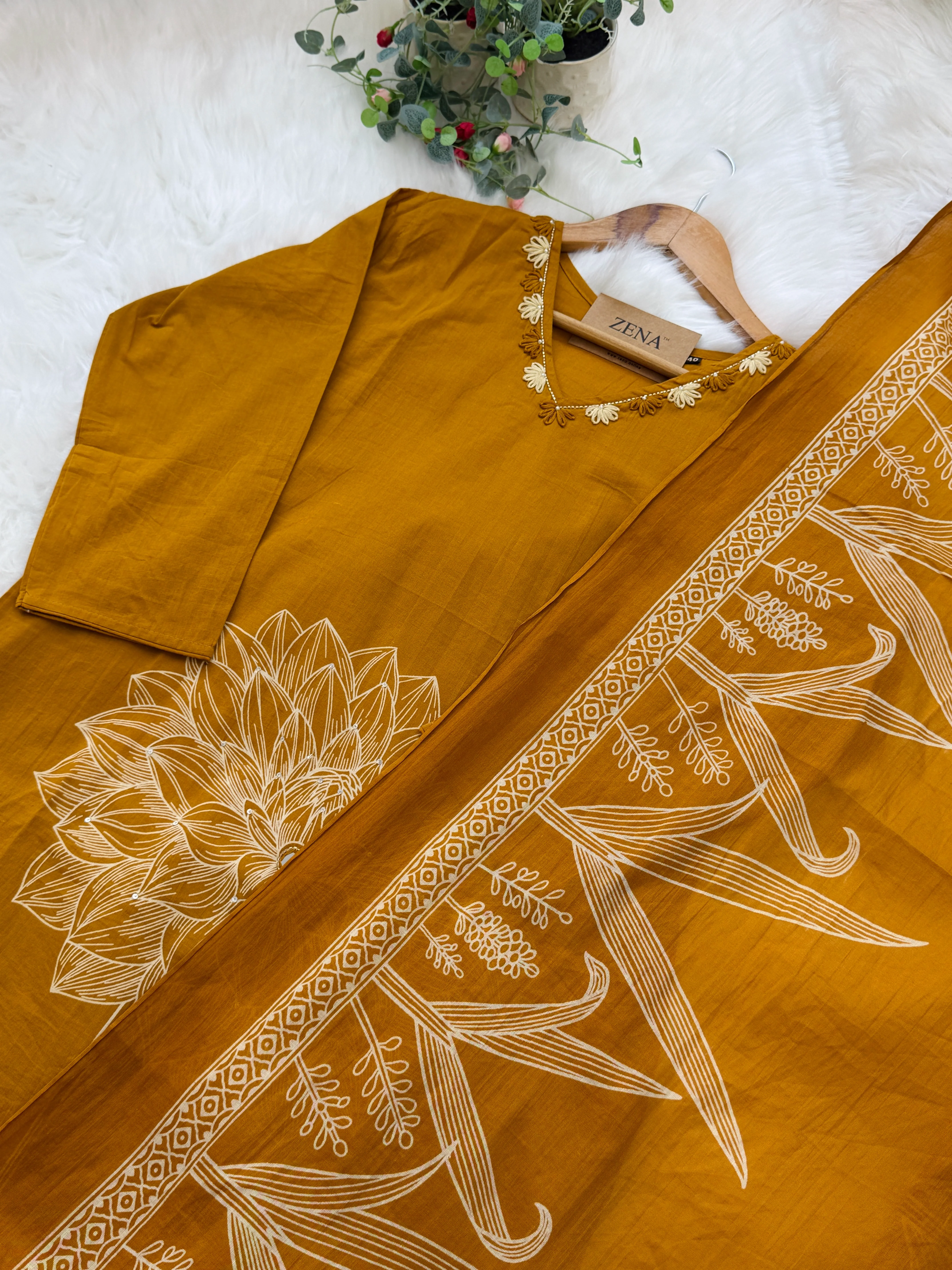 ✨ Pure Cotton Kurti Set with Thread Work Details ✨ - Image 4