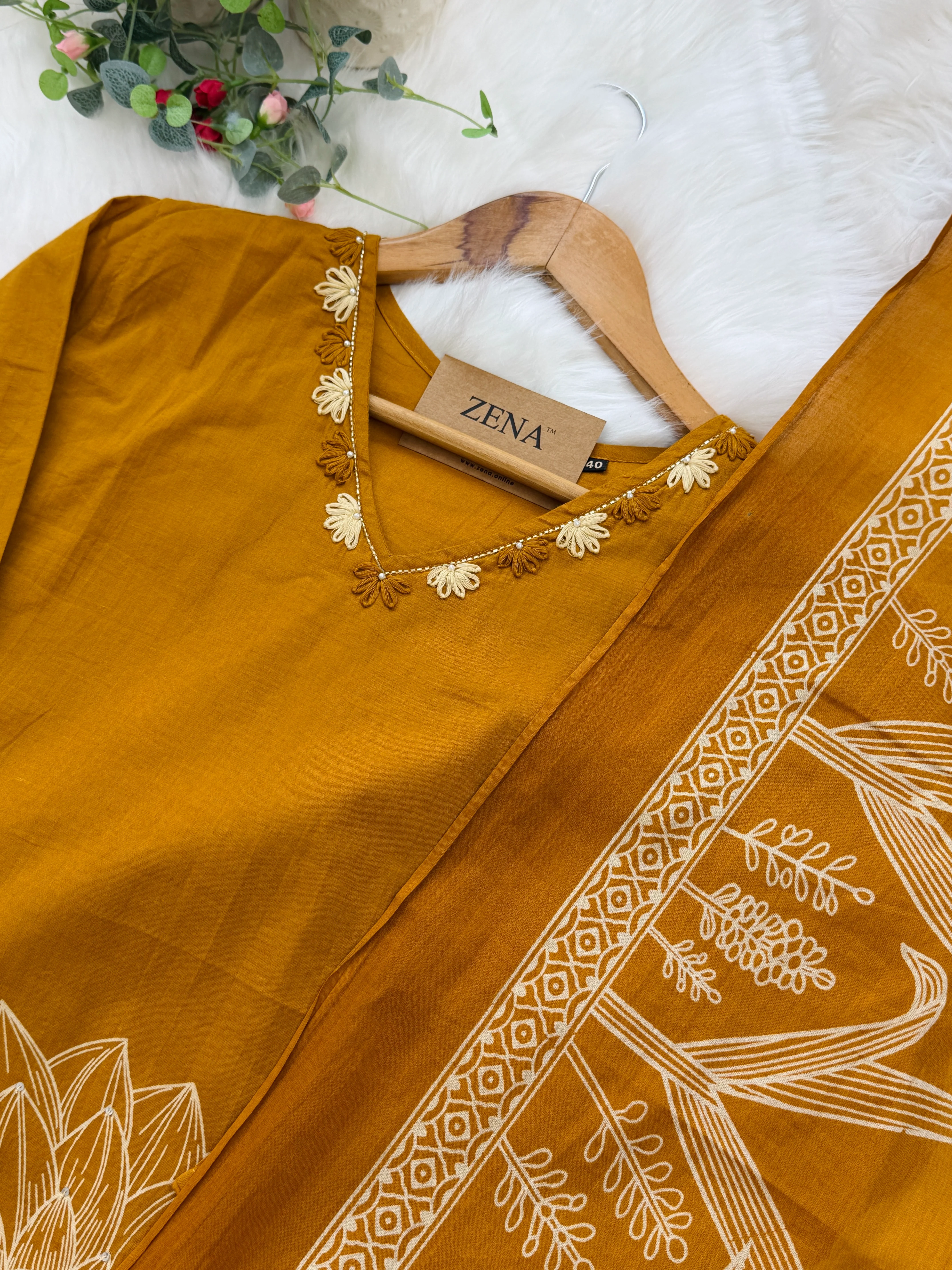 ✨ Pure Cotton Kurti Set with Thread Work Details ✨ - Image 5