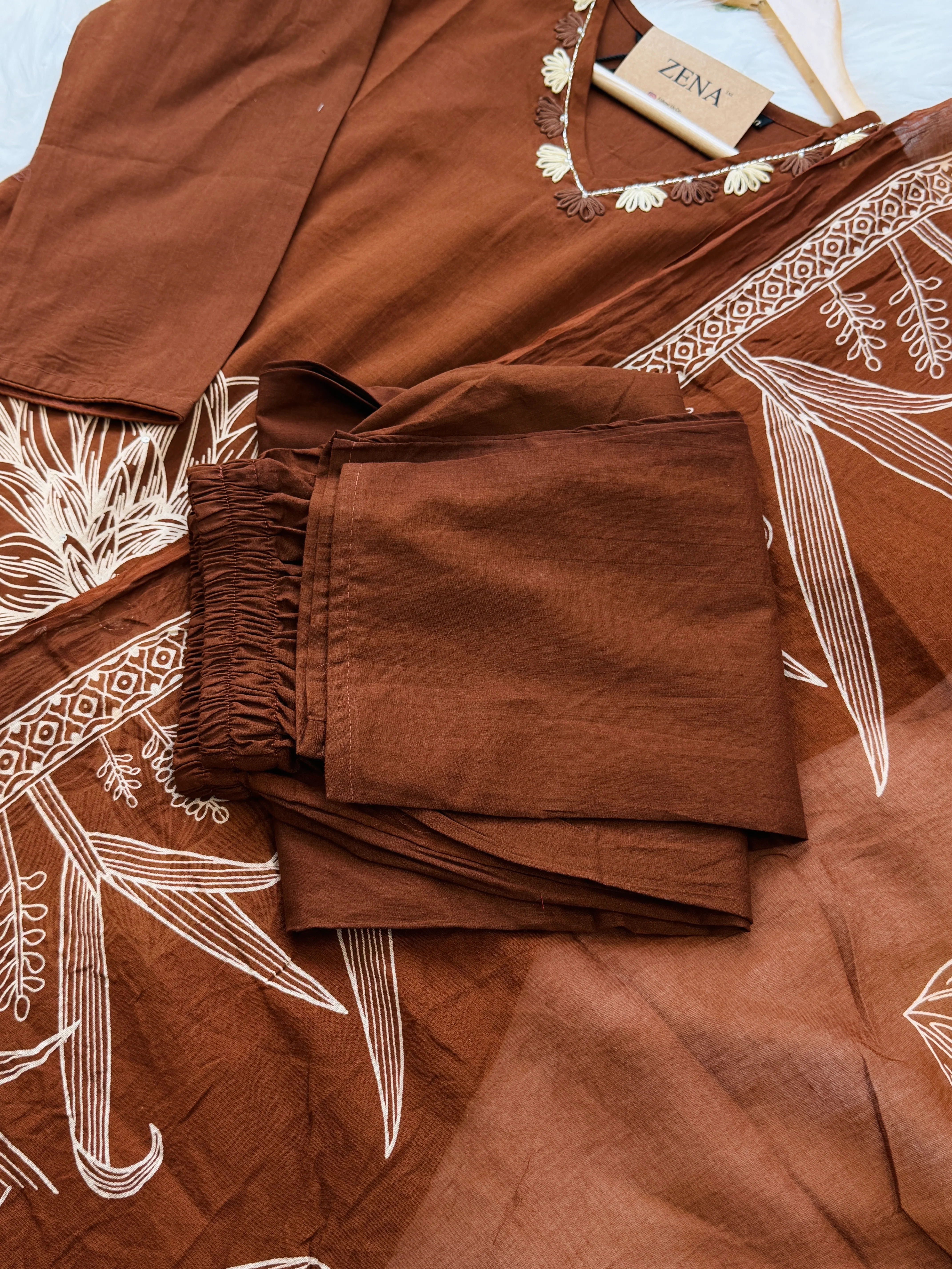 ✨ Pure Cotton Kurti Set with Thread Work Details ✨ - Image 6