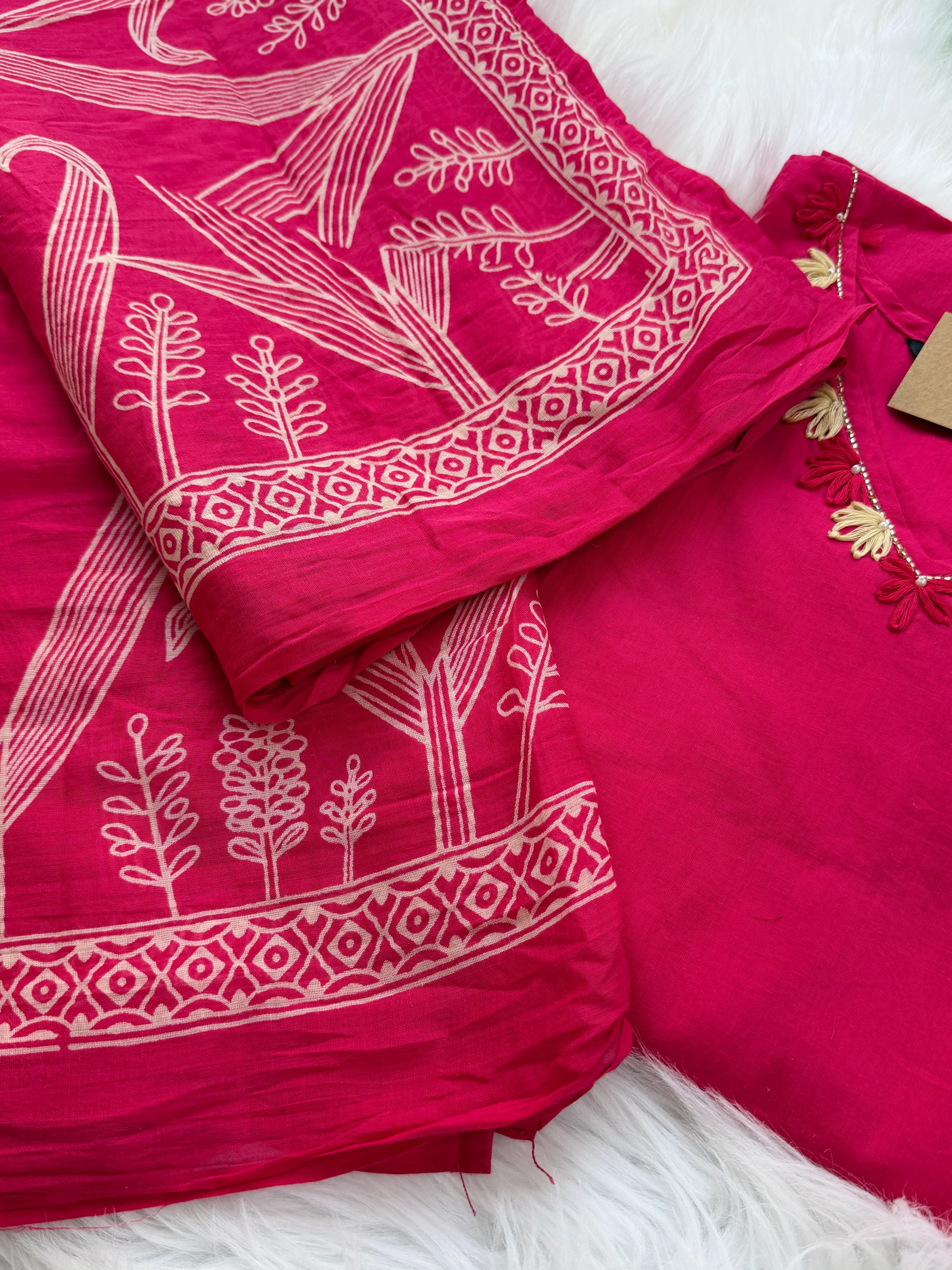 ✨ Pure Cotton Kurti Set with Thread Work Details ✨ - Image 4
