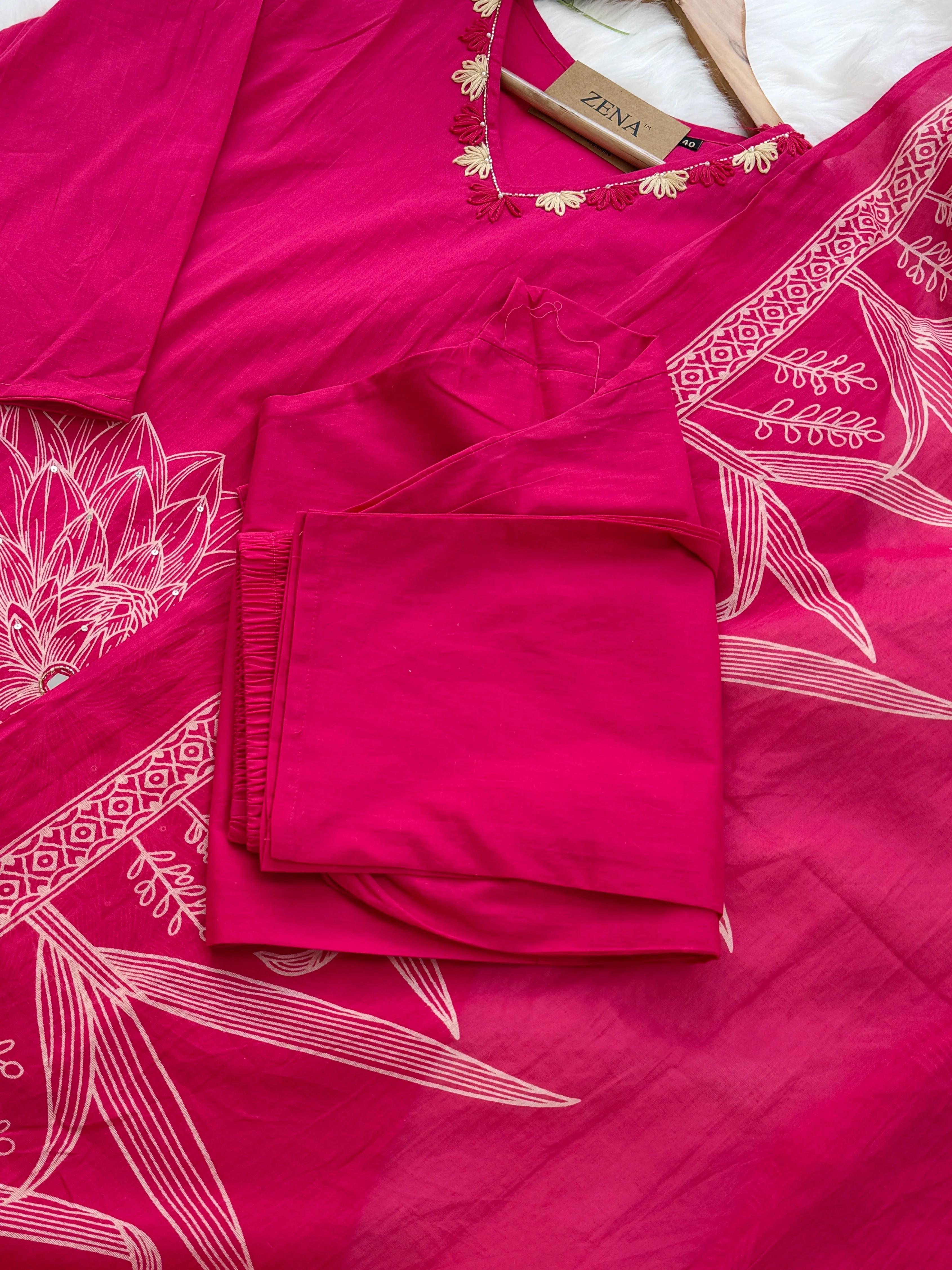 ✨ Pure Cotton Kurti Set with Thread Work Details ✨ - Image 5