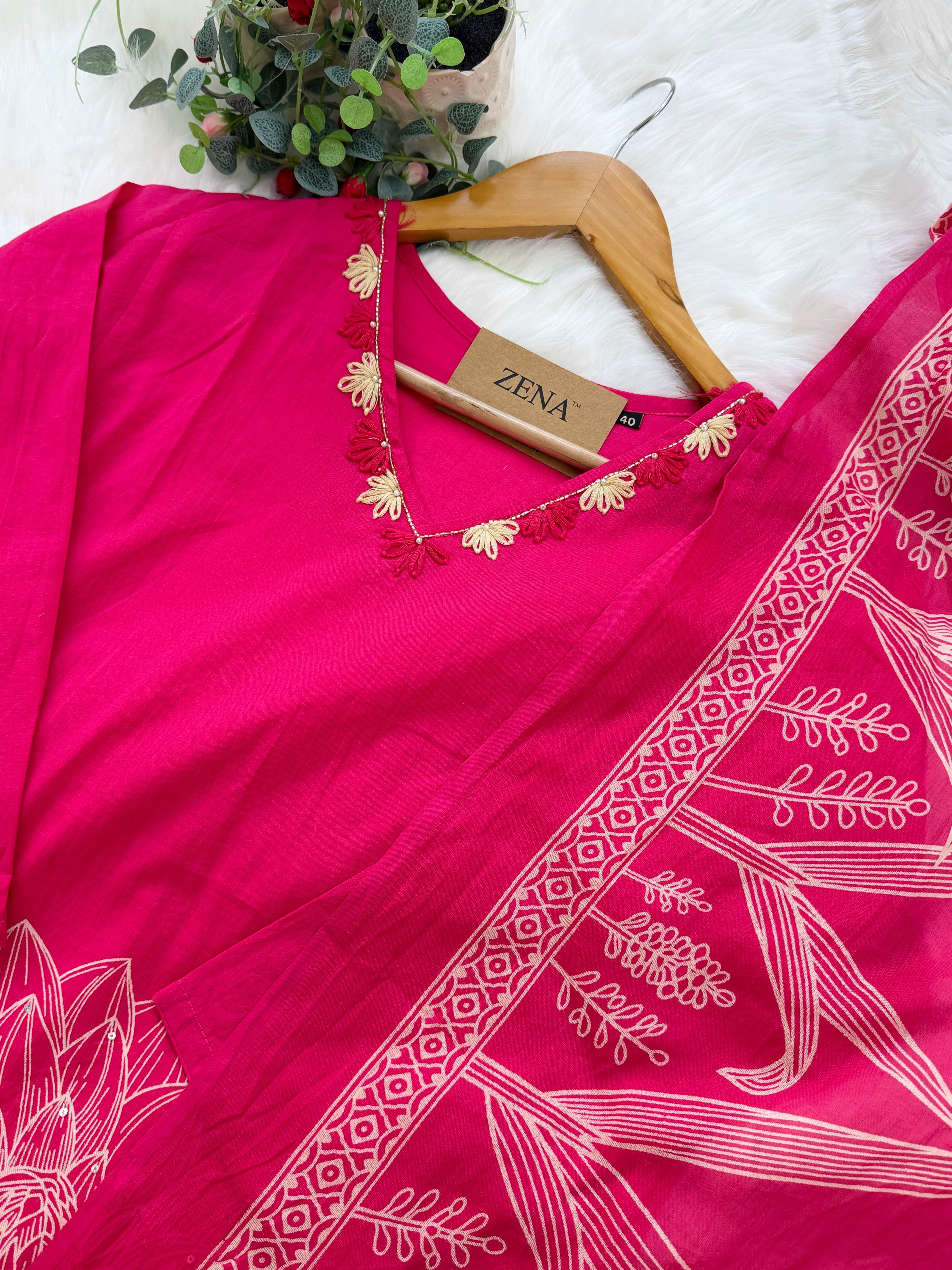 ✨ Pure Cotton Kurti Set with Thread Work Details ✨ - Image 6