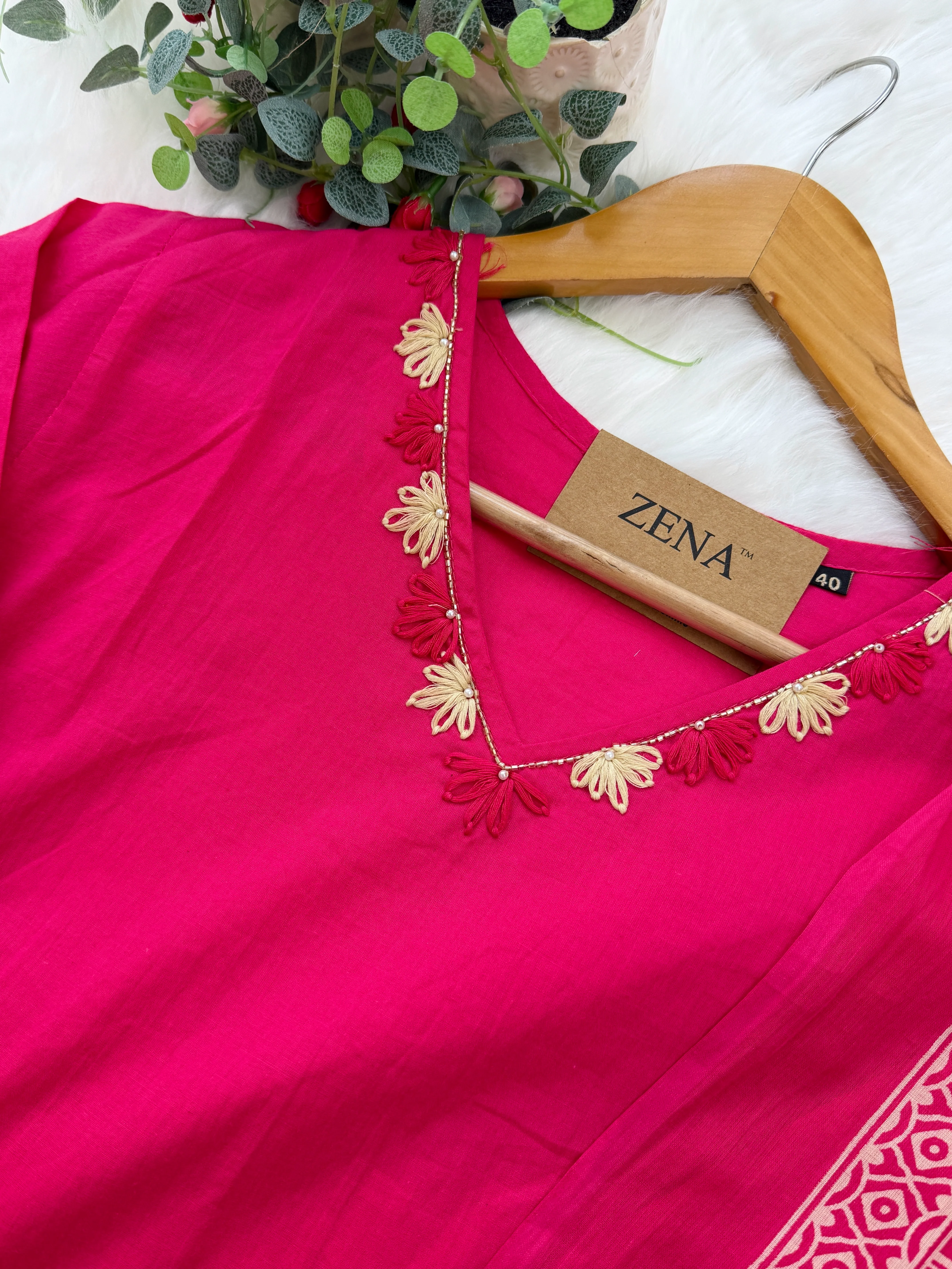✨ Pure Cotton Kurti Set with Thread Work Details ✨ - Image 8