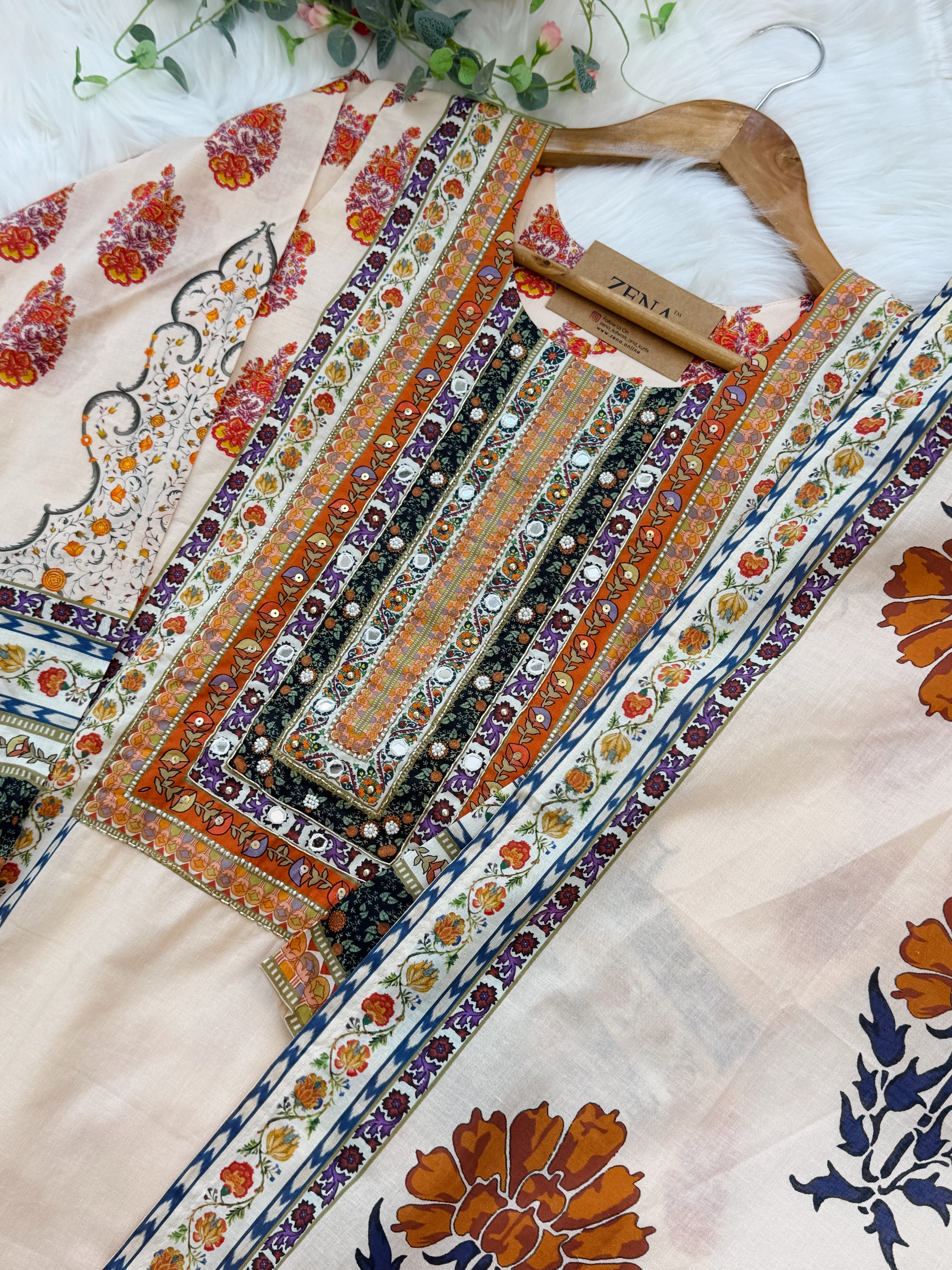 ✨ Pure Cotton Mirror Work Kurti Set ✨ - Image 7