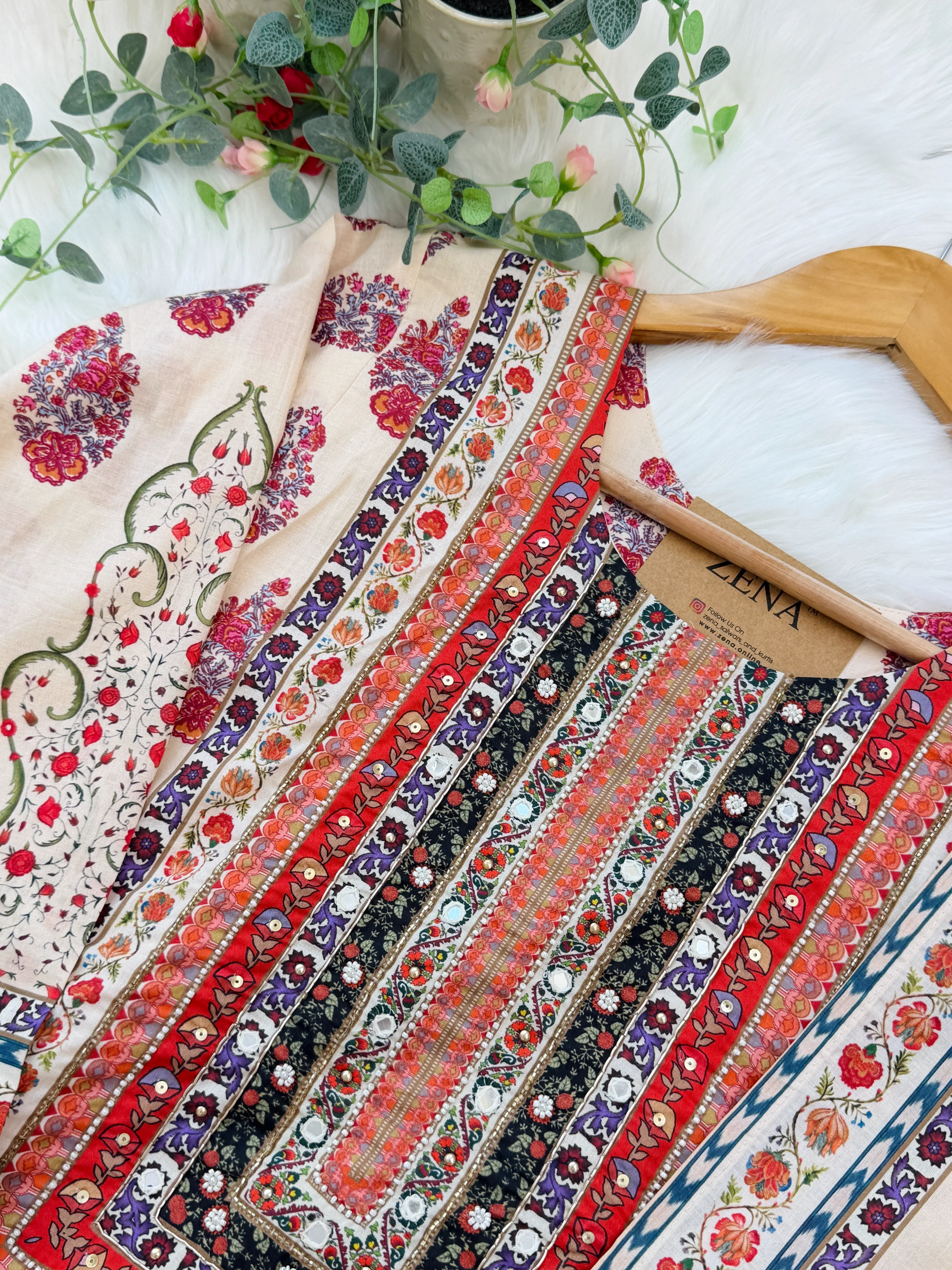✨ Pure Cotton Mirror Work Kurti Set ✨ - Image 6