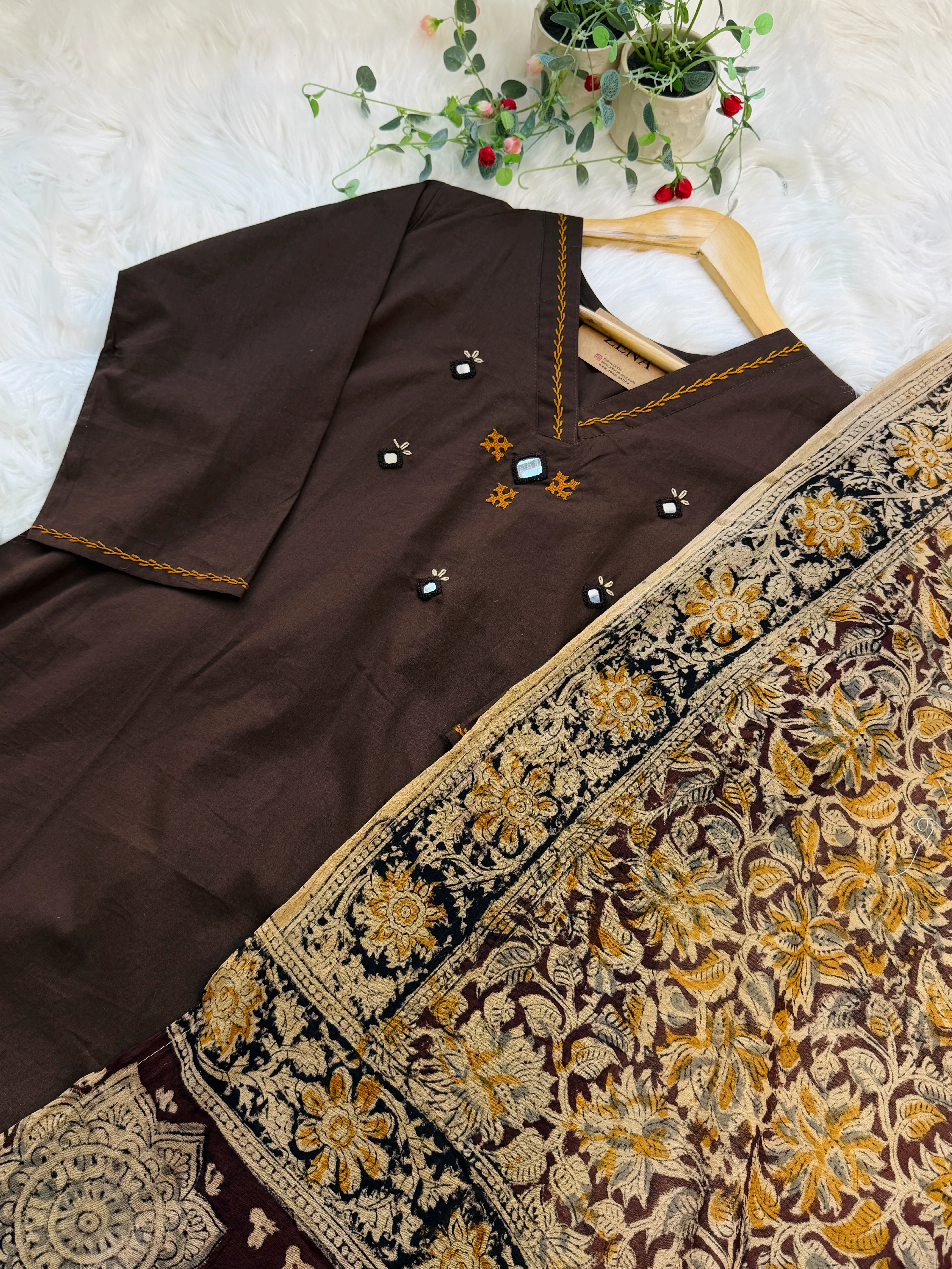 ✨ Pure Cotton Mirror Work Kurti Set ✨ - Image 4