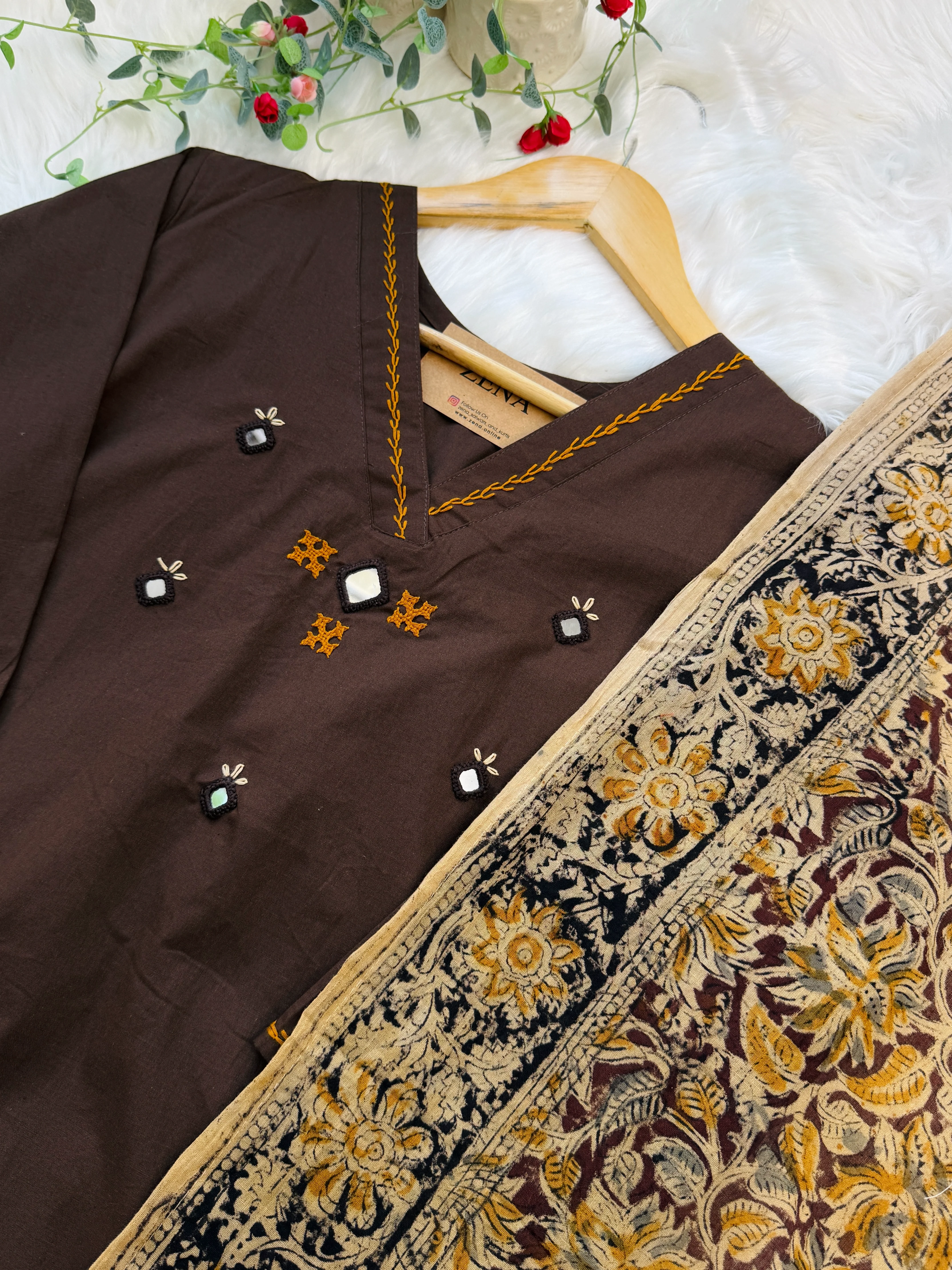 ✨ Pure Cotton Mirror Work Kurti Set ✨ - Image 5
