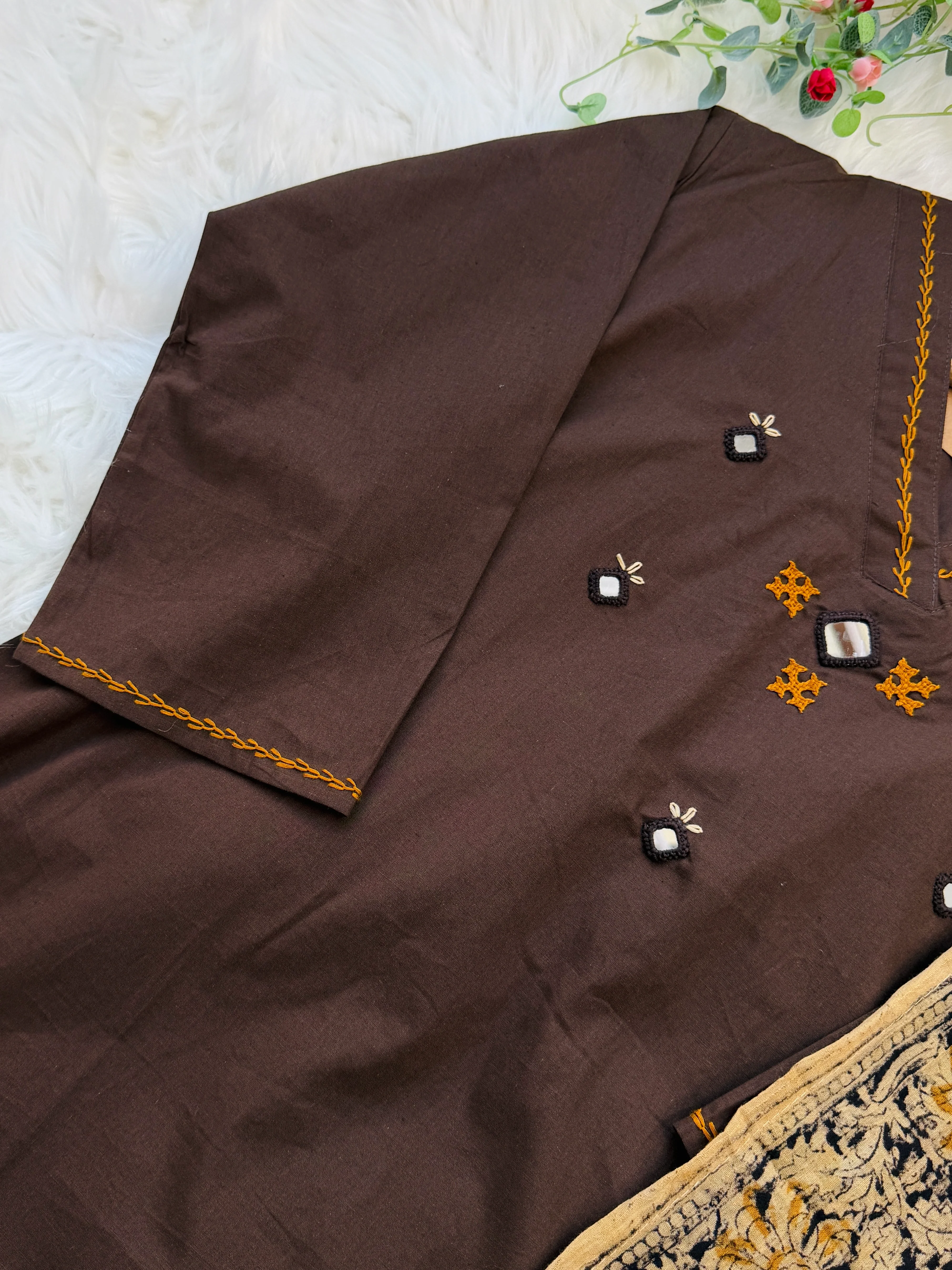 ✨ Pure Cotton Mirror Work Kurti Set ✨ - Image 6