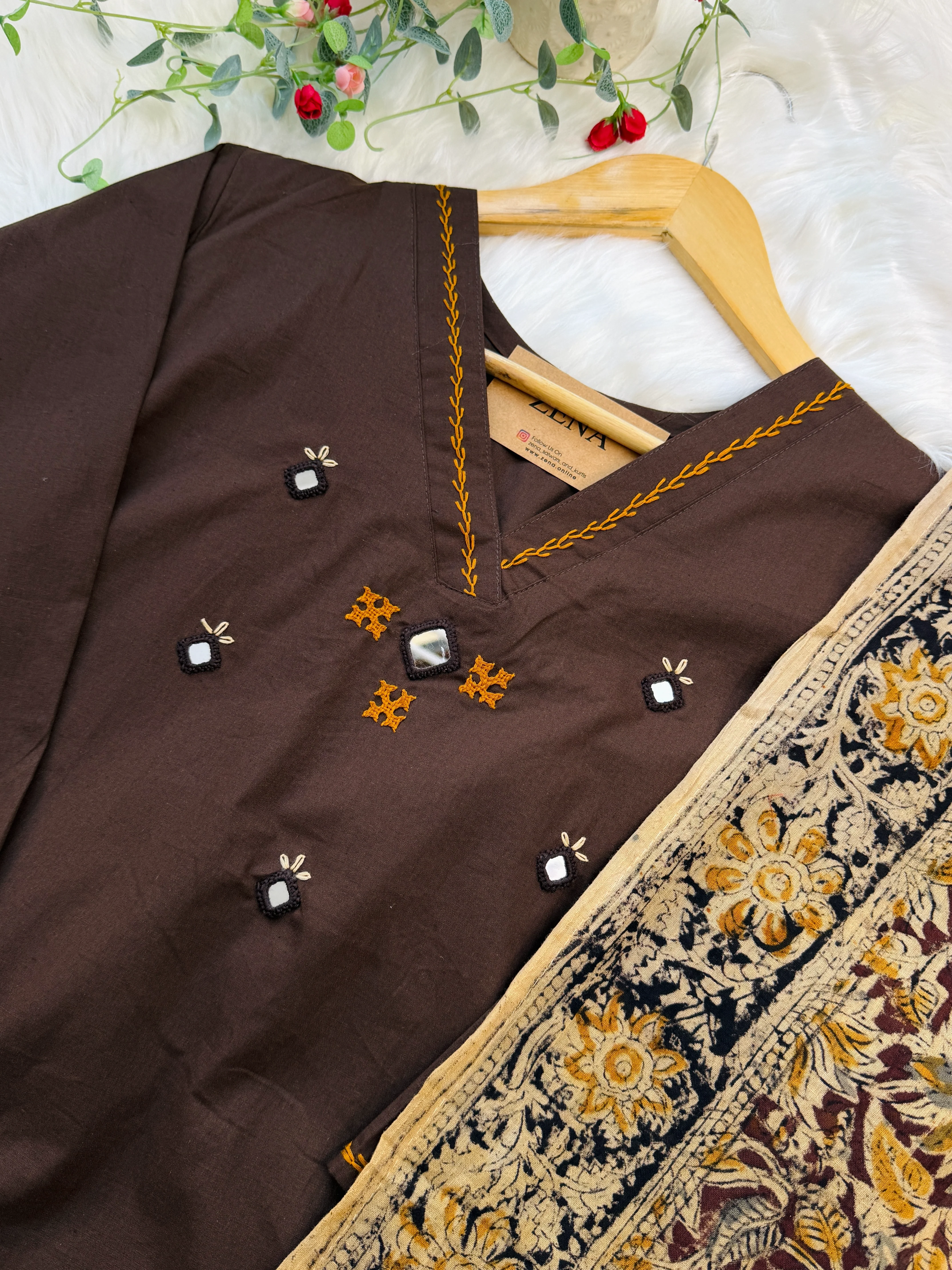 ✨ Pure Cotton Mirror Work Kurti Set ✨ - Image 7