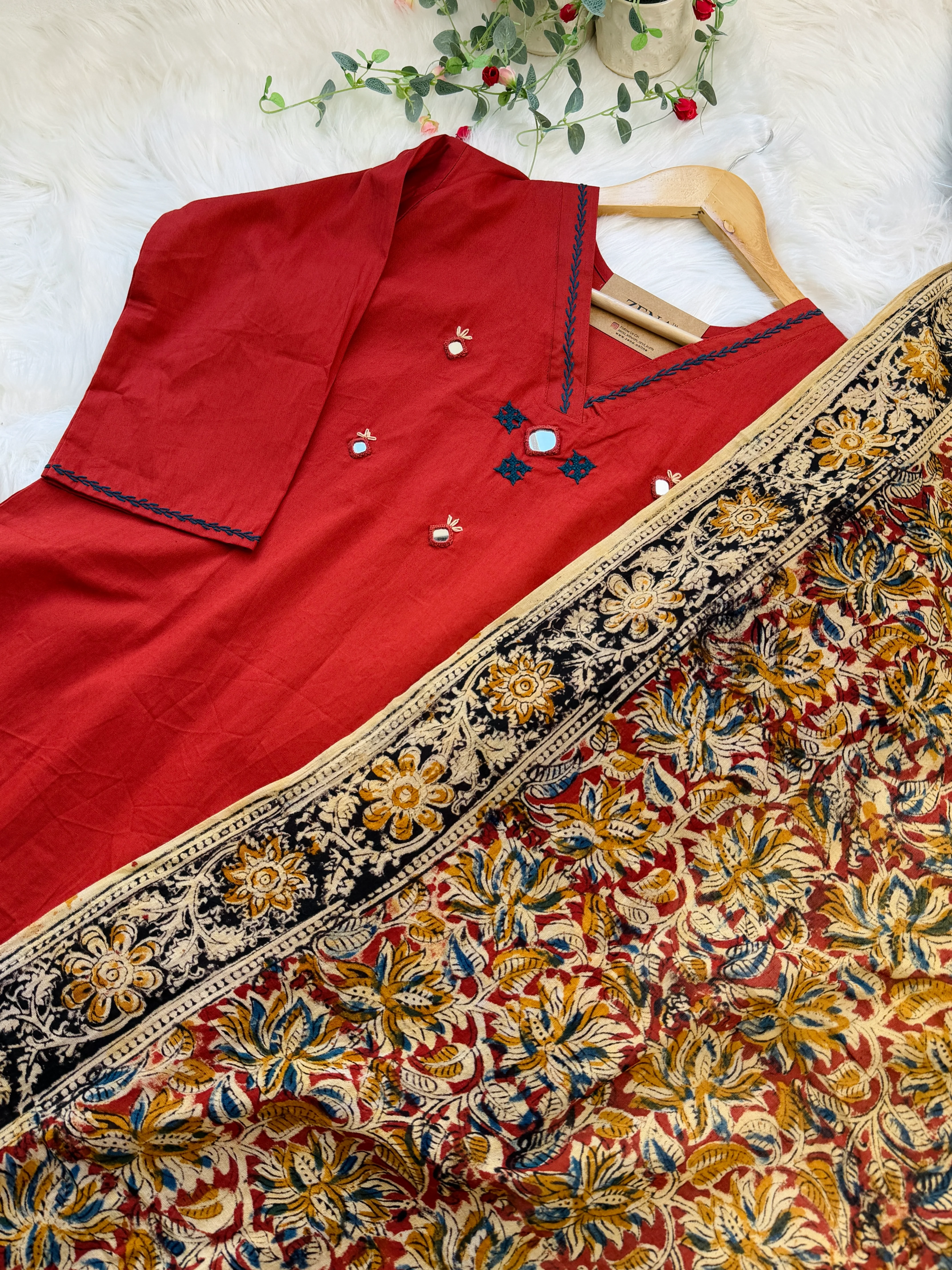 ✨ Pure Cotton Mirror Work Kurti Set ✨ - Image 5