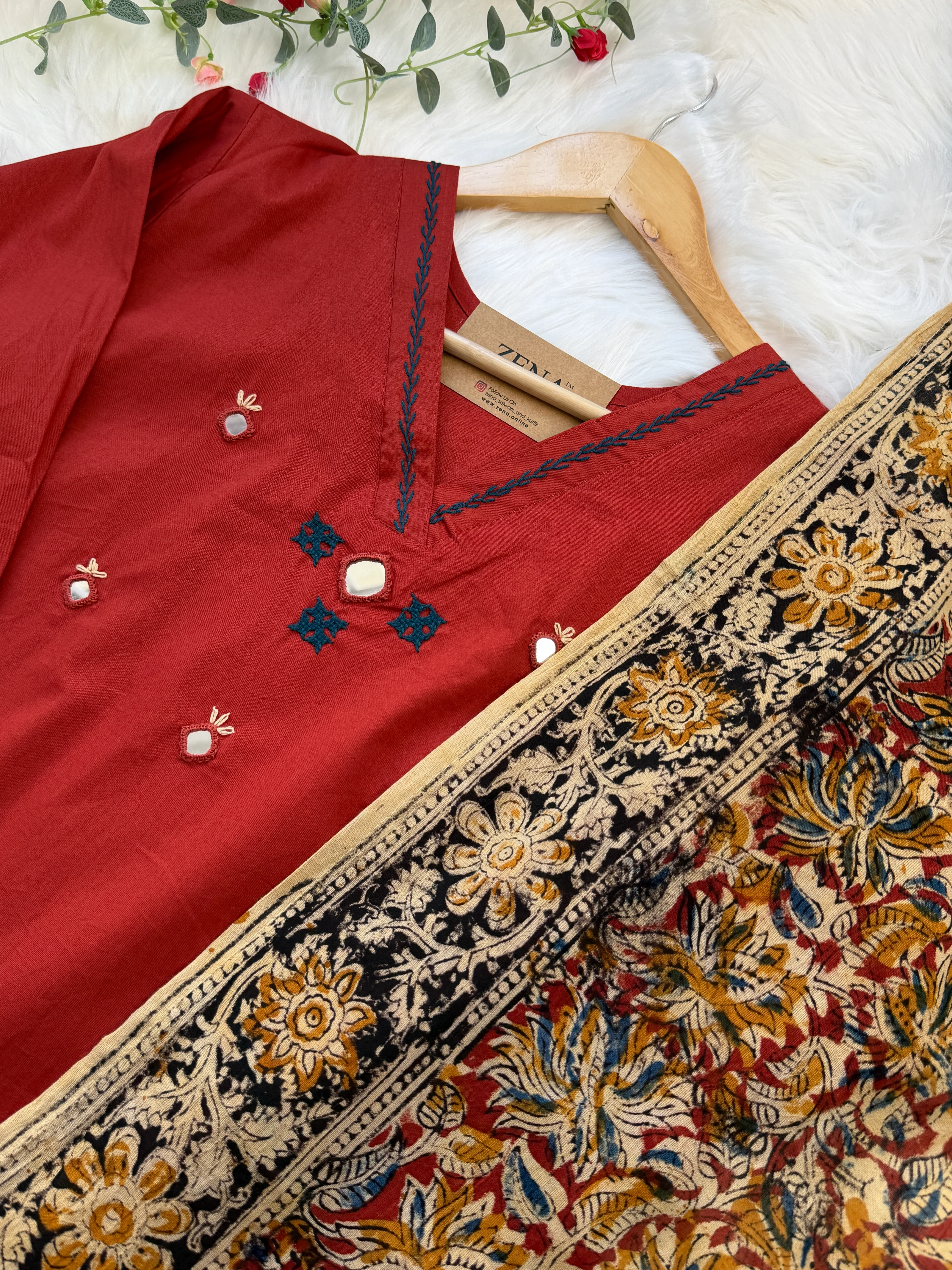 ✨ Pure Cotton Mirror Work Kurti Set ✨ - Image 6